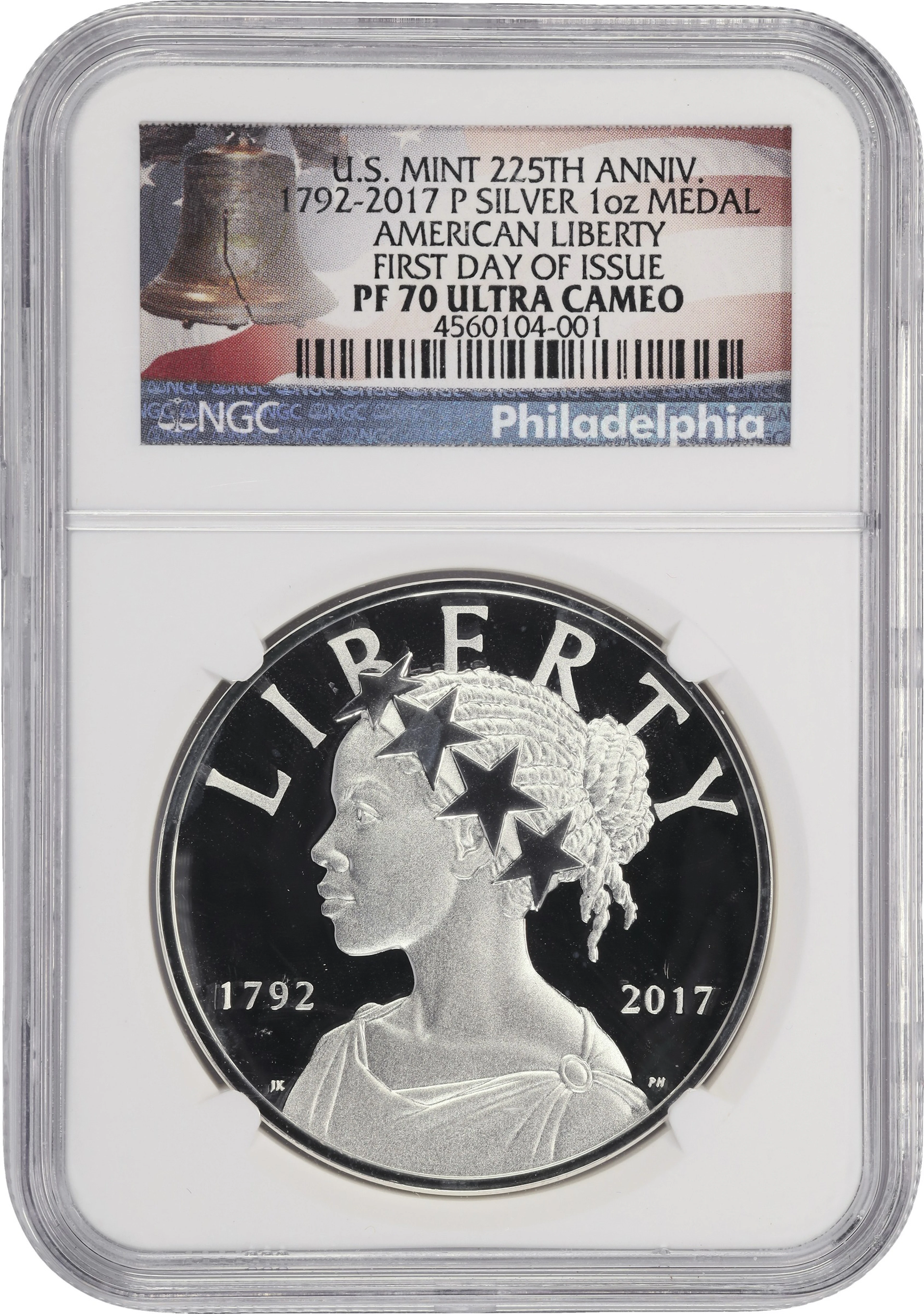 (1 oz, 31.104 g ASW). 2017-P American Liberty 225th Anniversary Silver