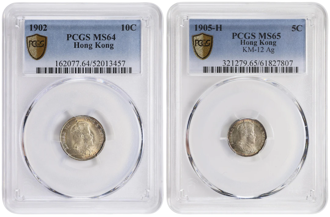 (t) HONG KONG (SAR). Duo of Mixed Denominations (2 Pieces), 1902 &