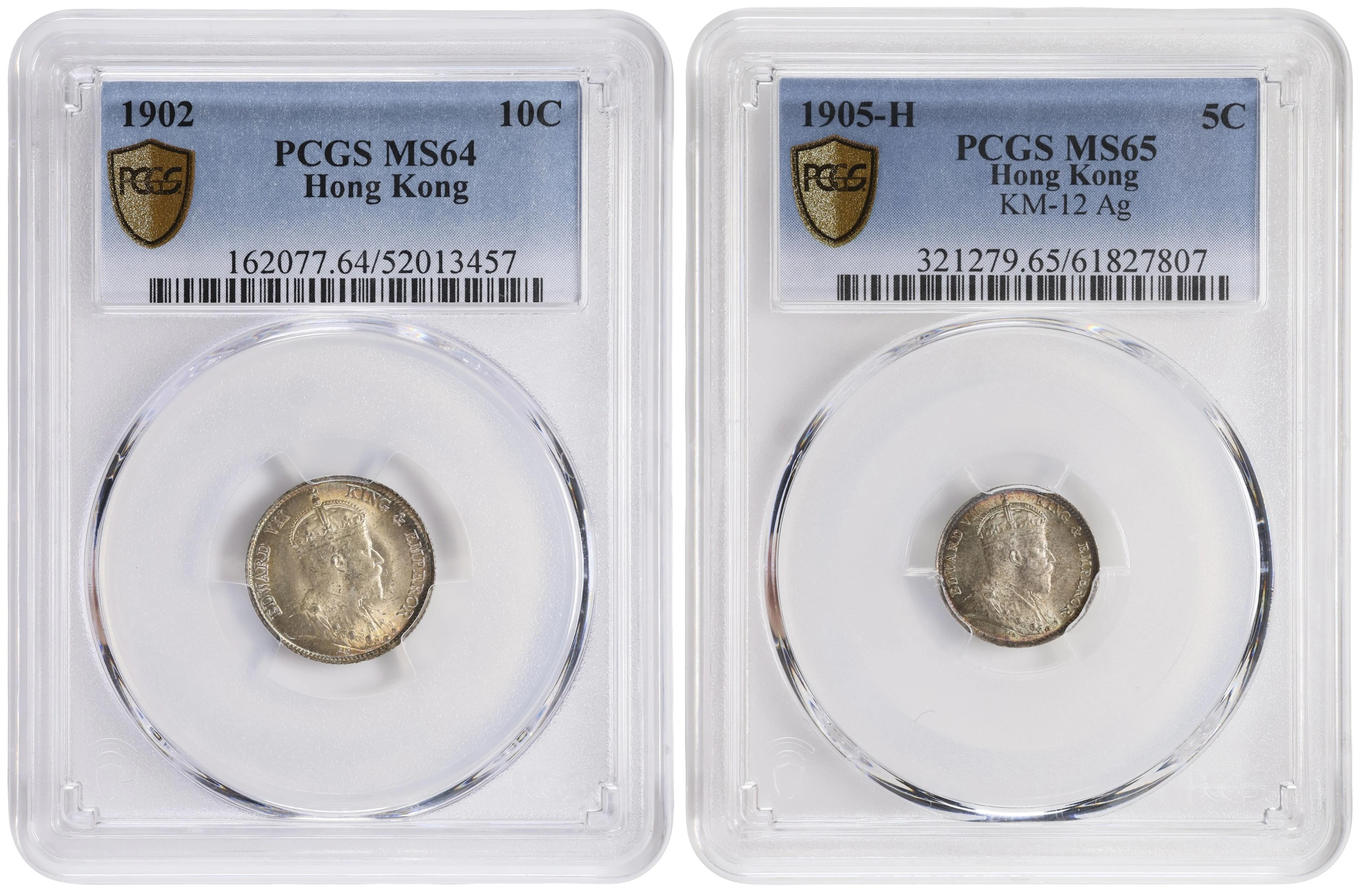 (t) HONG KONG (SAR). Duo of Mixed Denominations (2 Pieces), 1902 &