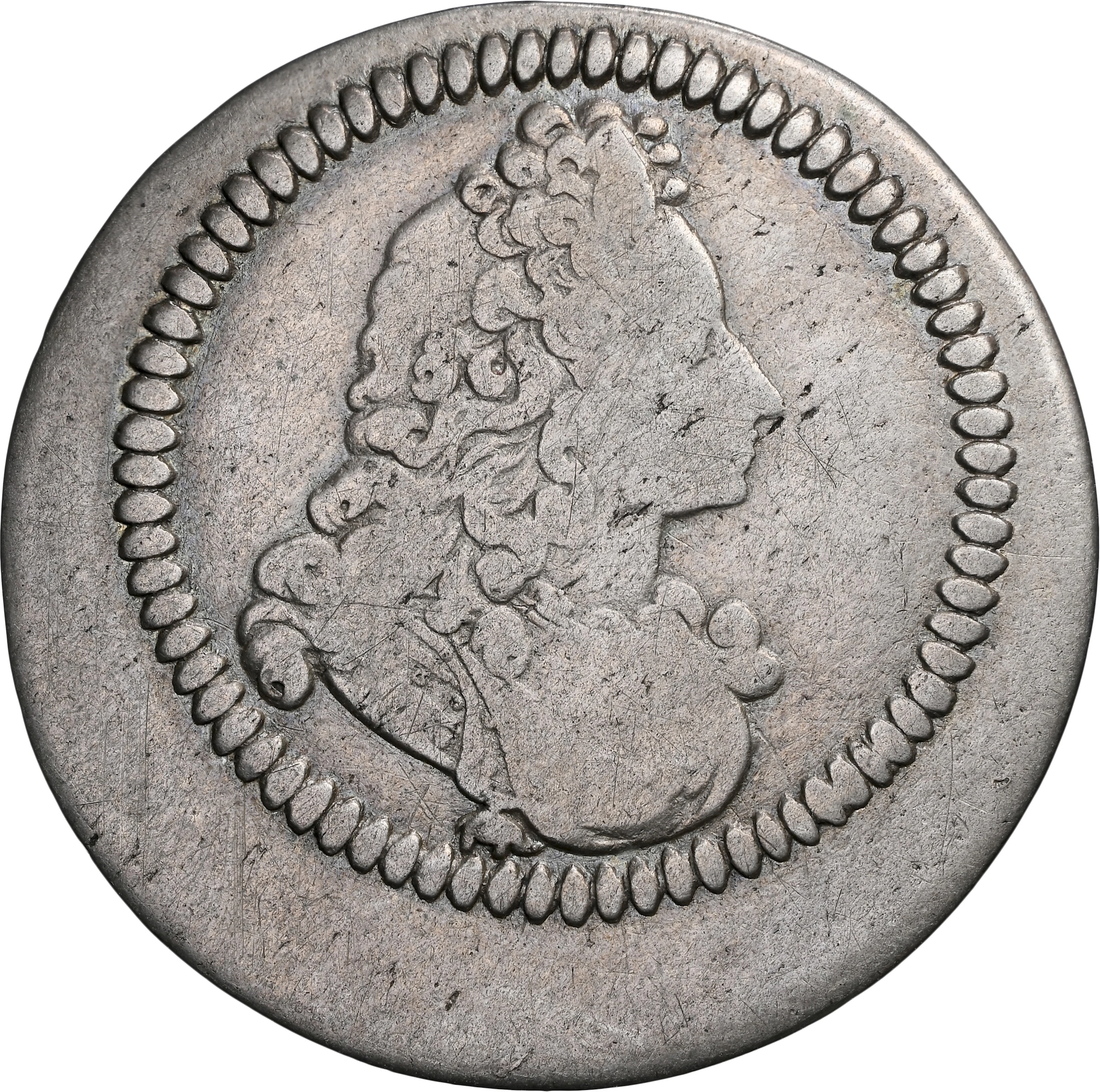DENMARK. Silver Trial Mark, 1713. Copenhagen Mint. Frederik IV. NGC VF-20.