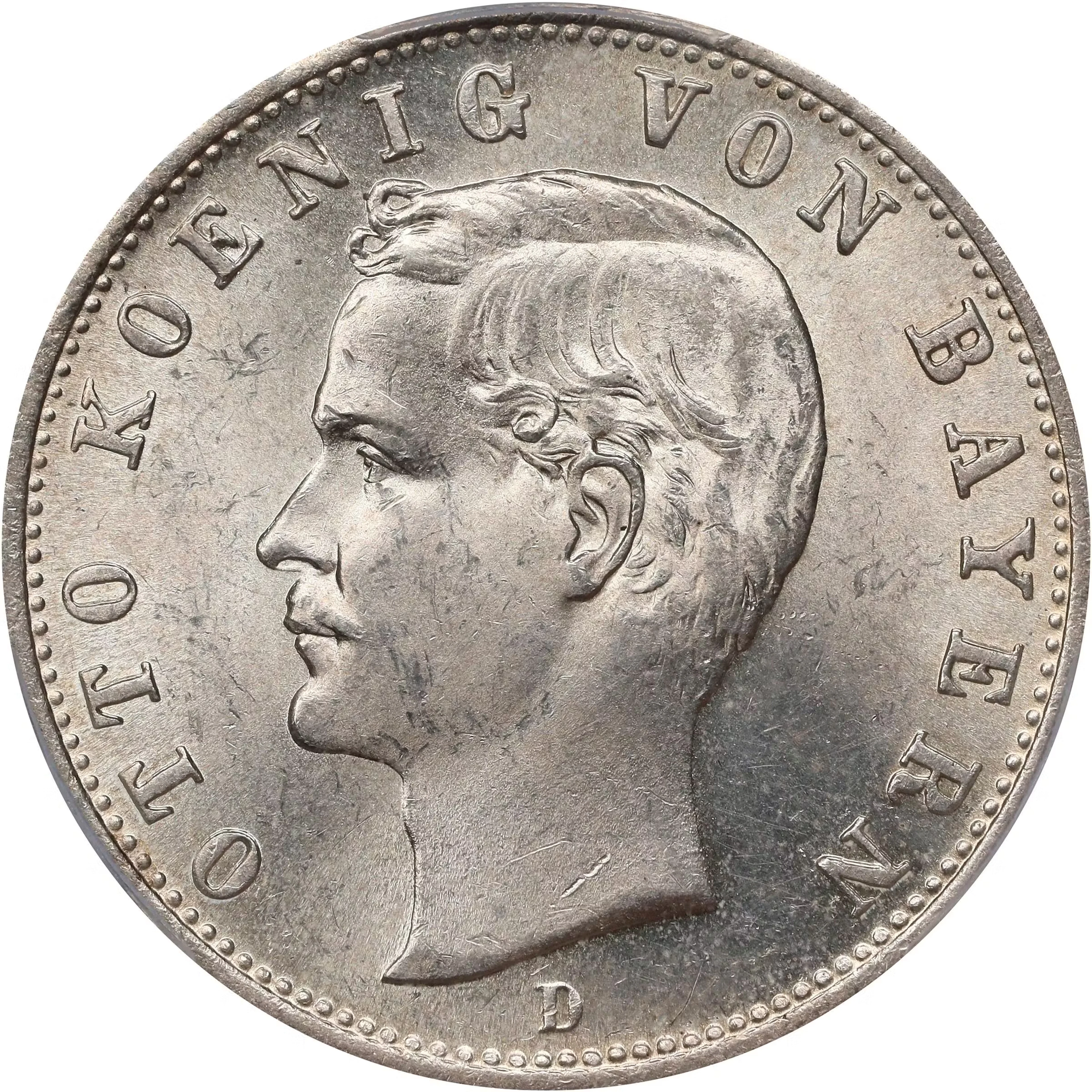 GERMANY. Bavaria. 2 Mark, 1904-D. Munich Mint. Otto. PCGS MS-64.