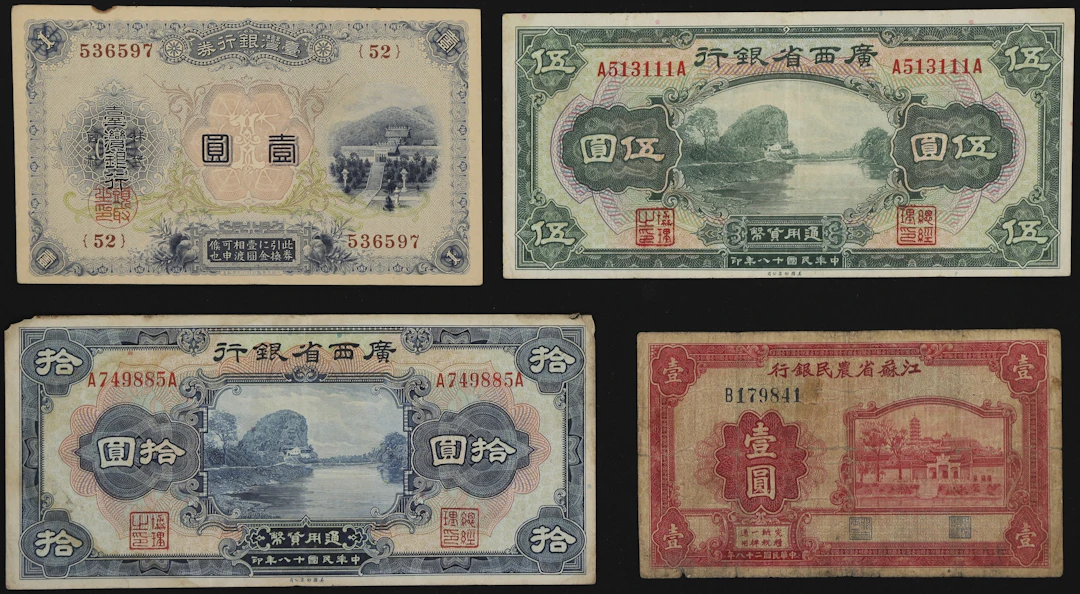 (t) CHINA--PROVINCIAL BANKS. Lot of (4). Mixed Banks. Mixed Denominations