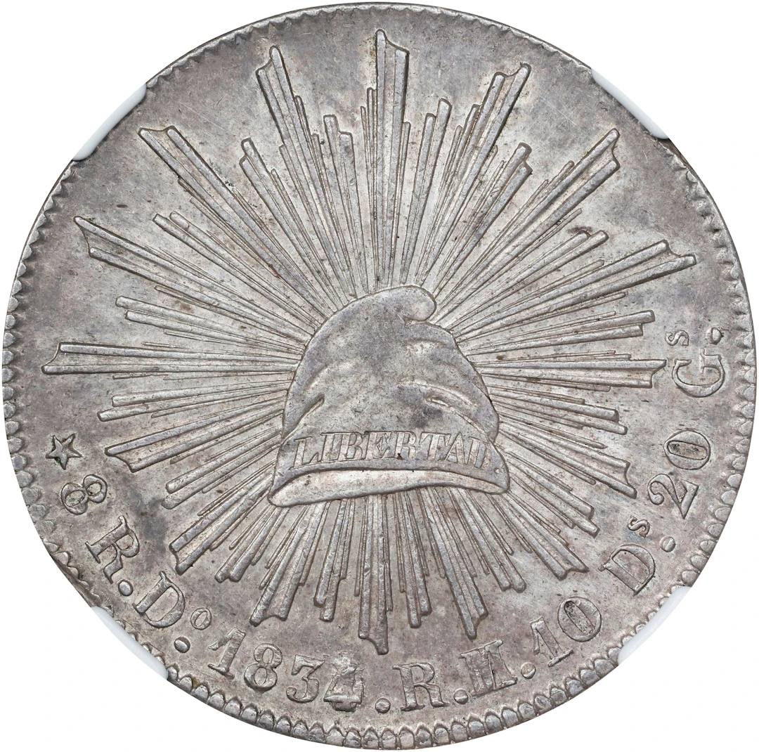 MEXICO. 8 Reales, 1834/3-Do RM/L. Durango Mint. NGC AU-58.