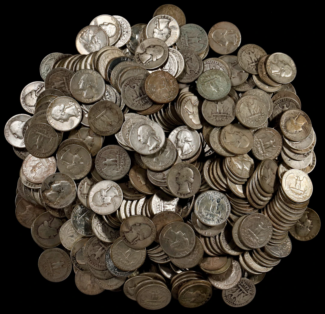 (75.969 oz, 2362.932 g ASW). $106.25 Face Value in 90% Silver Quarters.