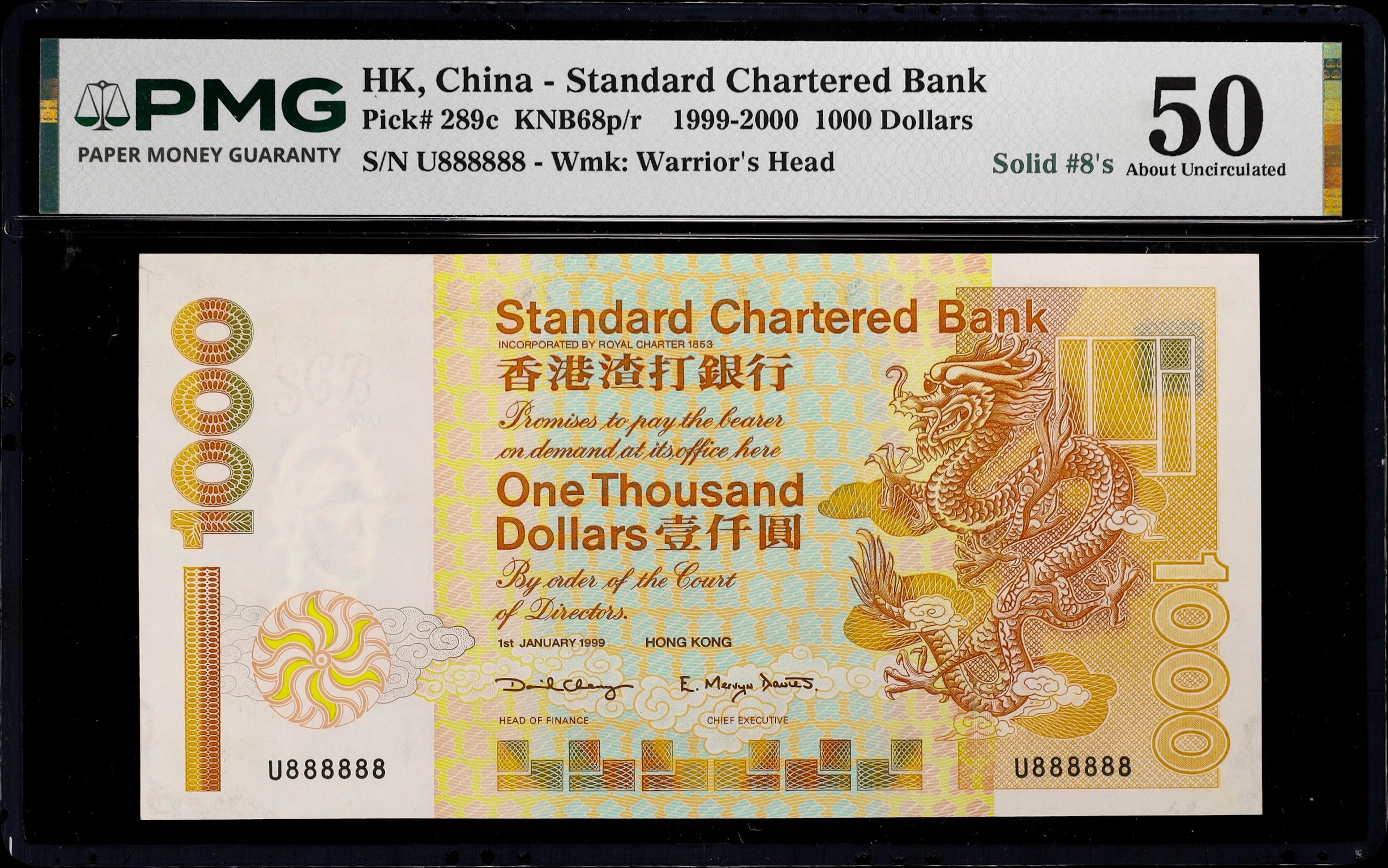 (t) HONG KONG (SAR). Standard Chartered Bank. 1000 Dollars, 1.1.1999.
