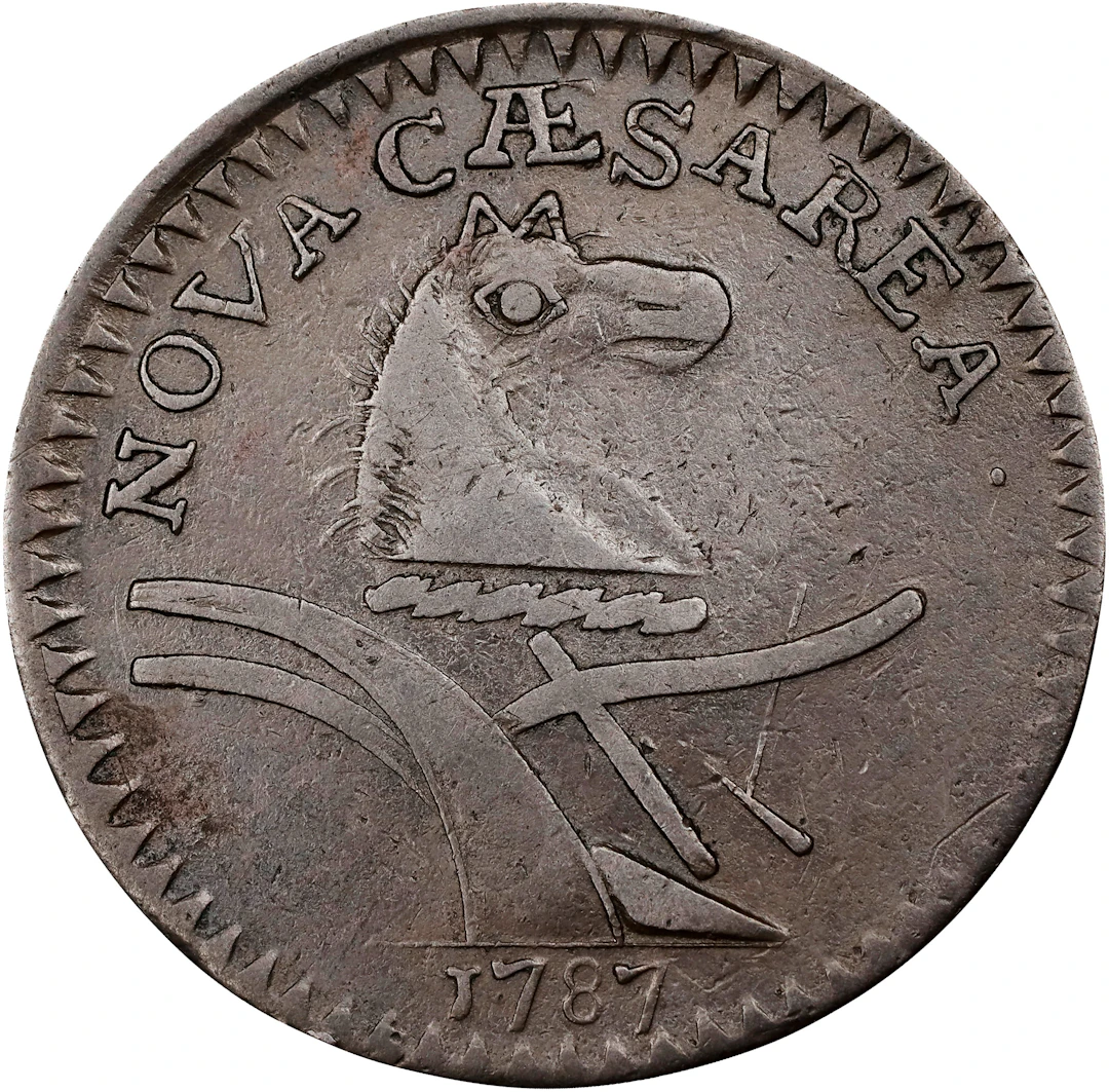 1787 New Jersey Copper. Maris 6-C, W-5040. Rarity-4. No Sprig Above