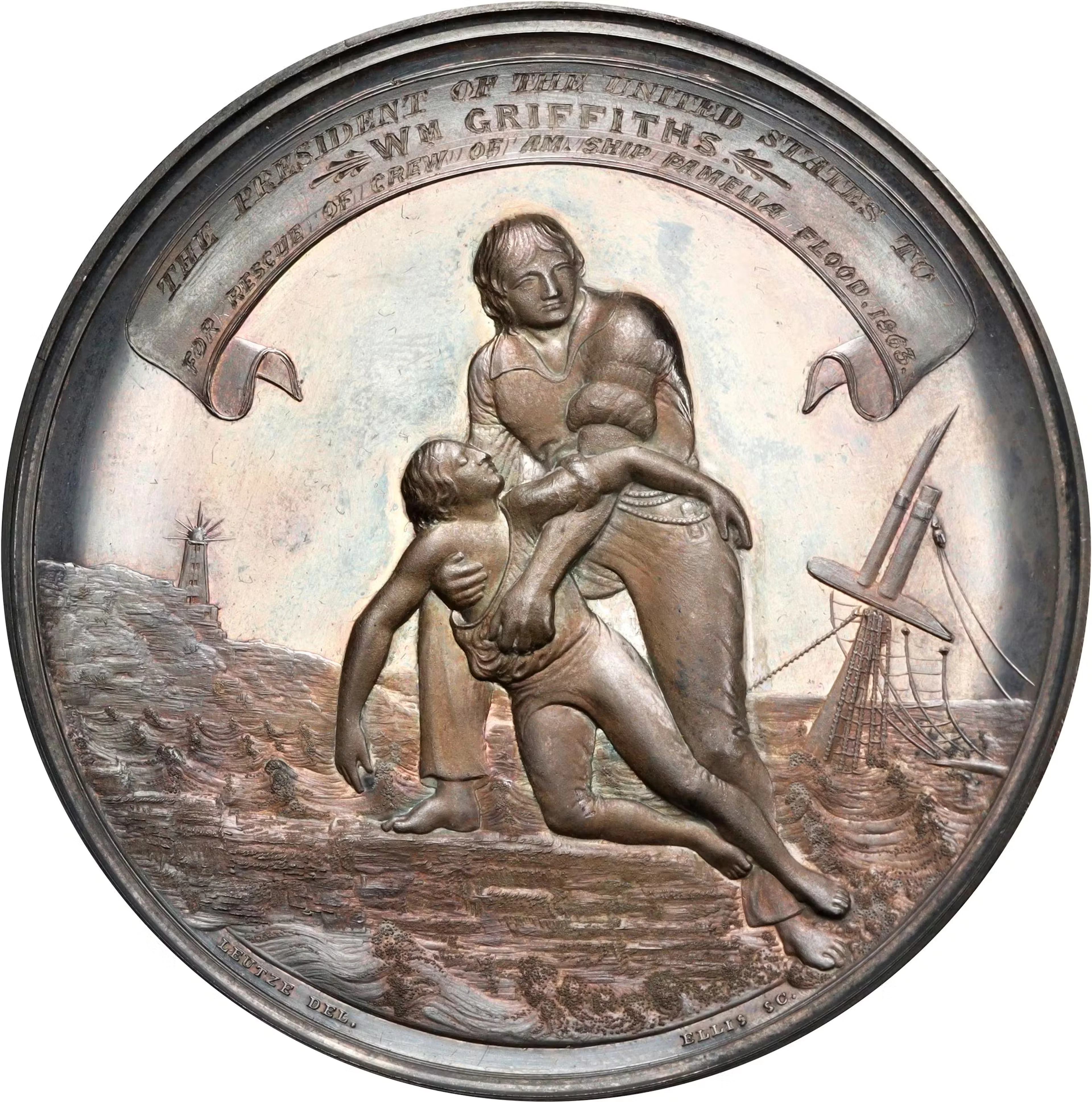 1863 State Department Life Saving Medal. By Salathiel Ellis, after