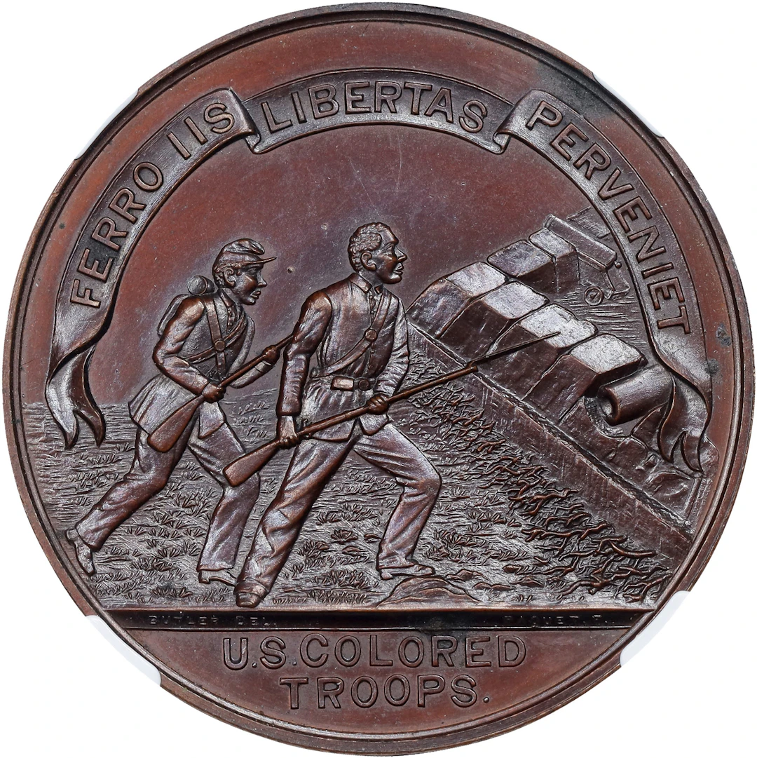 1864 U.S. Colored Troops Before Richmond Medal. Julian MI-30. Copper