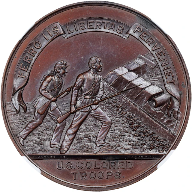 1864 U.S. Colored Troops Before Richmond Medal. Julian MI-30. Copper