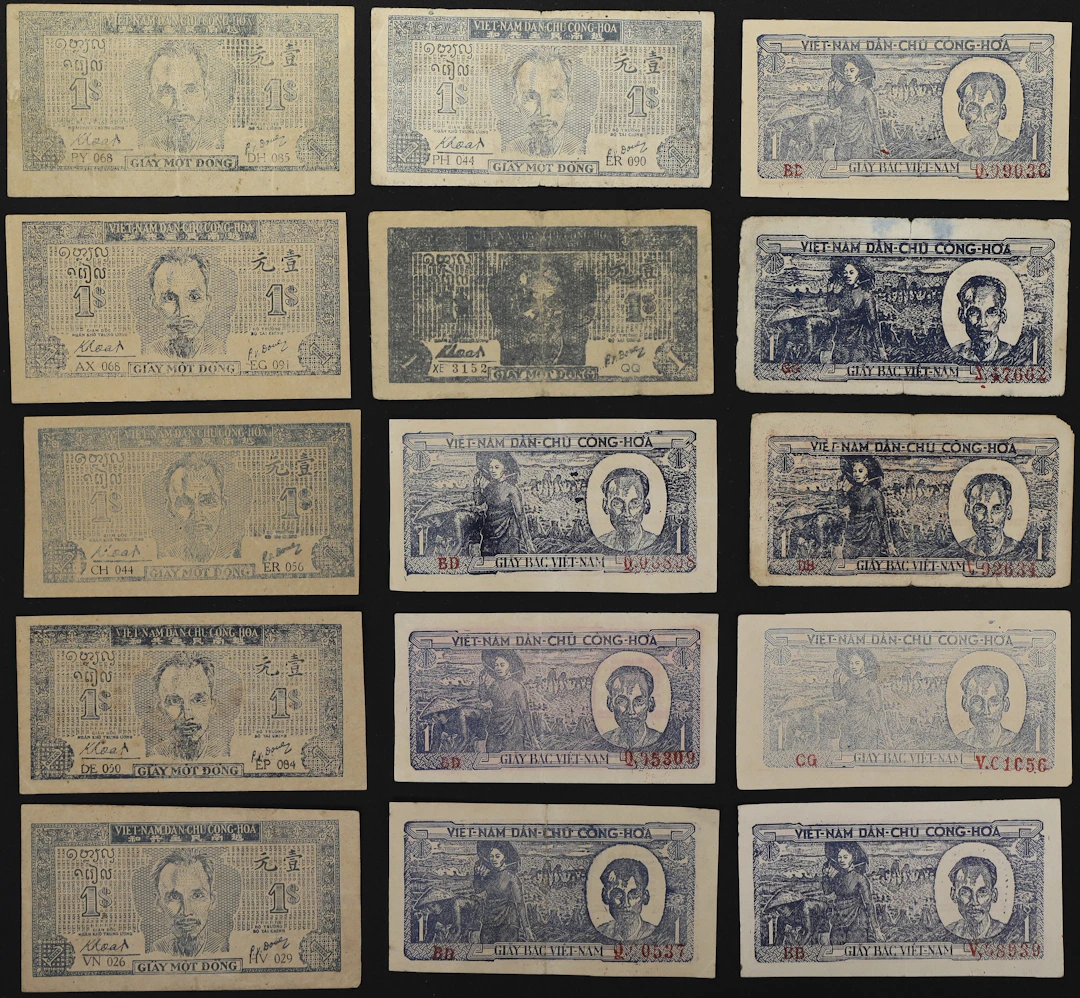 VIETNAM. Lot of (15). Viet-Nam Dan-Chu Cong-Hoa. 1 Dong, ND (1947-48).