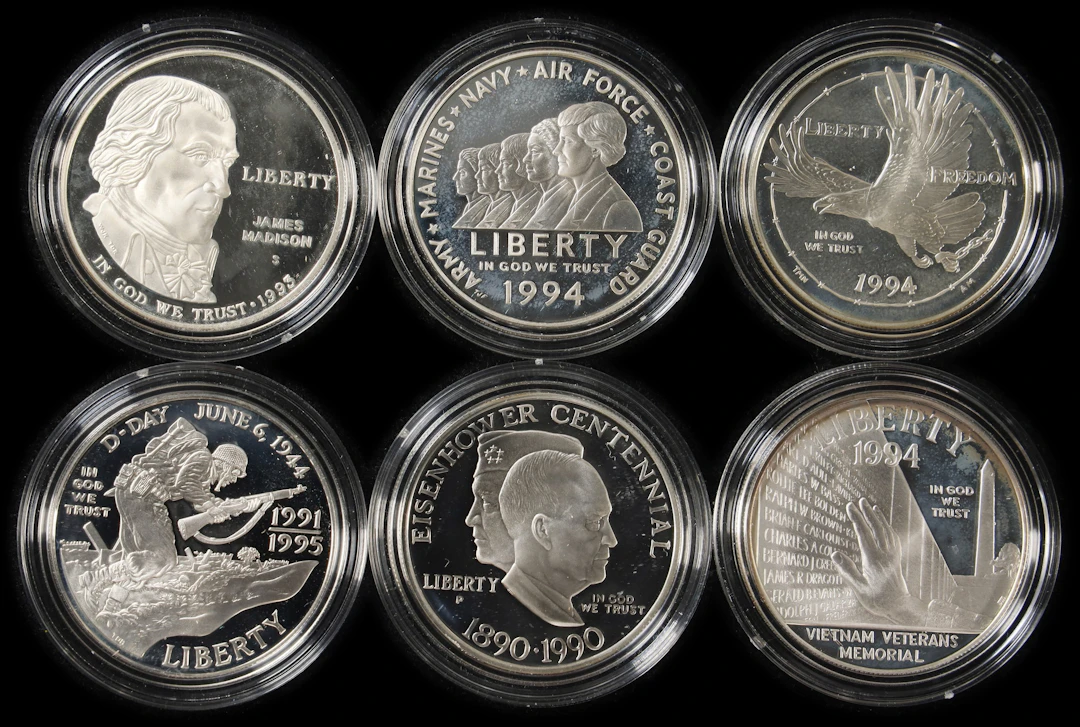 (4.64 oz, 144.335 g ASW). Lot of (6) Mixed Date U.S. Commemorative Silver $1.