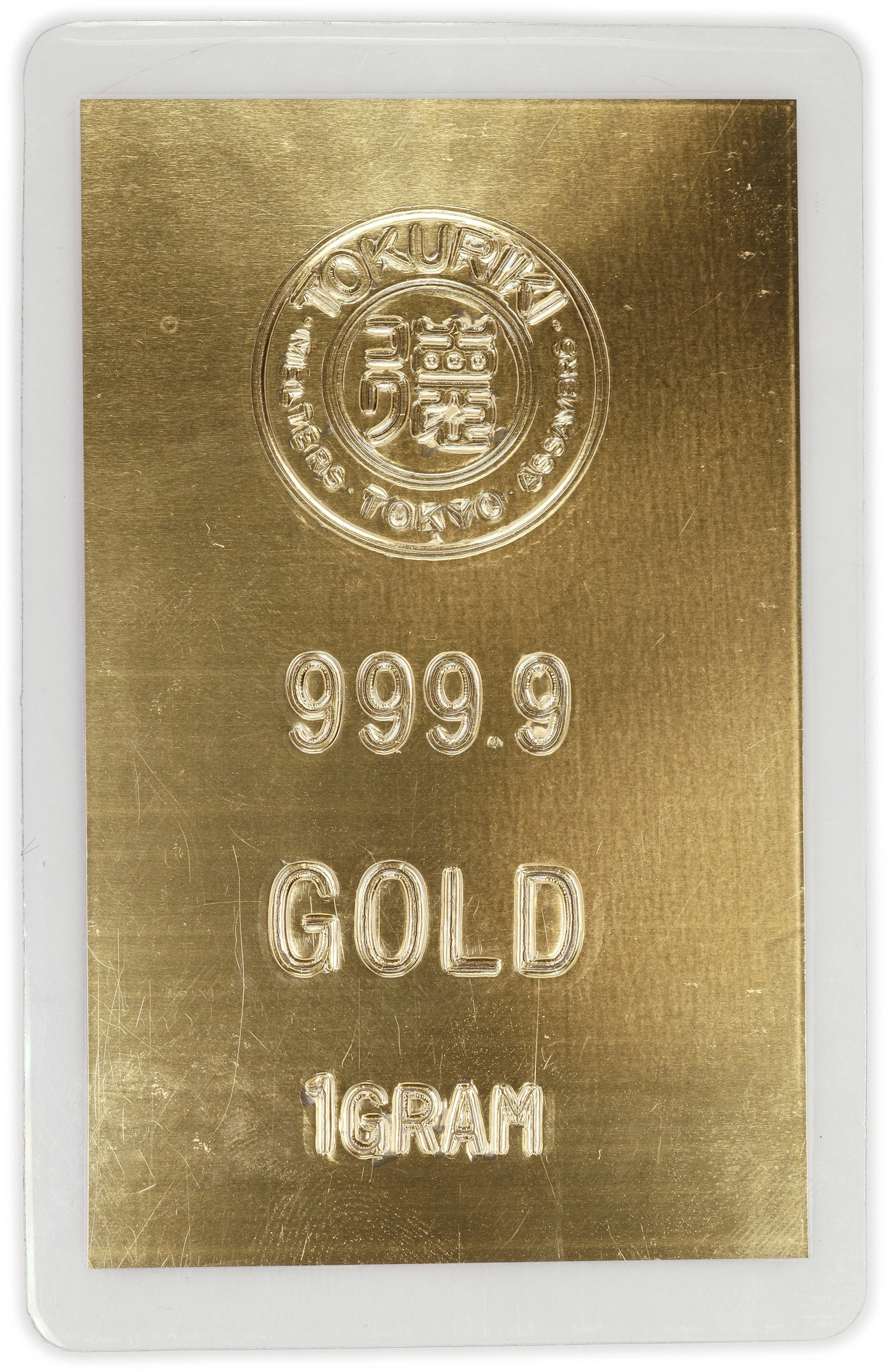 (0.032 oz, 1 g AGW). Tokuriki 1 gram Gold Card.