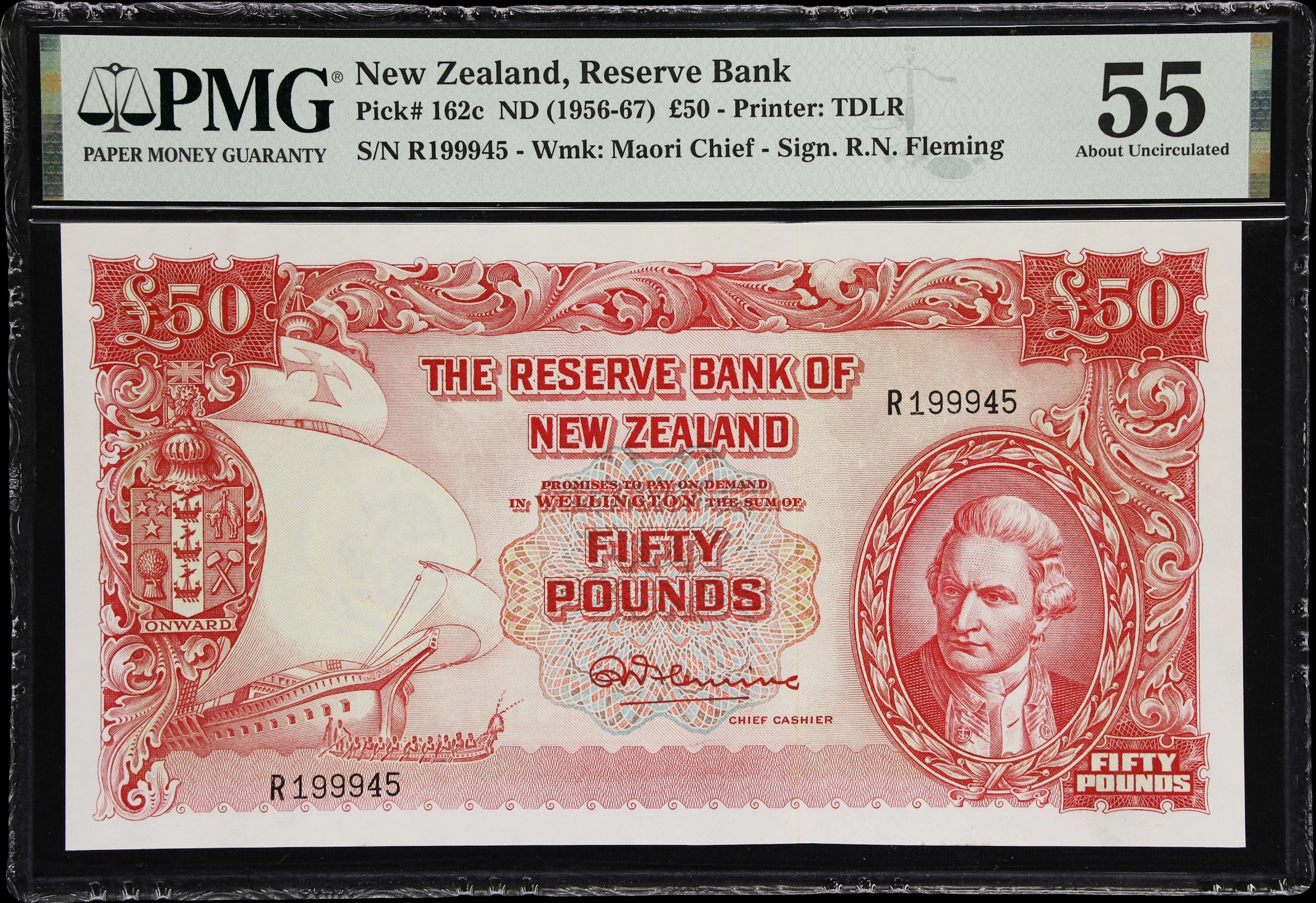 NEW ZEALAND. Reserve Bank of New Zealand. 50 Pounds, ND (1956-67).