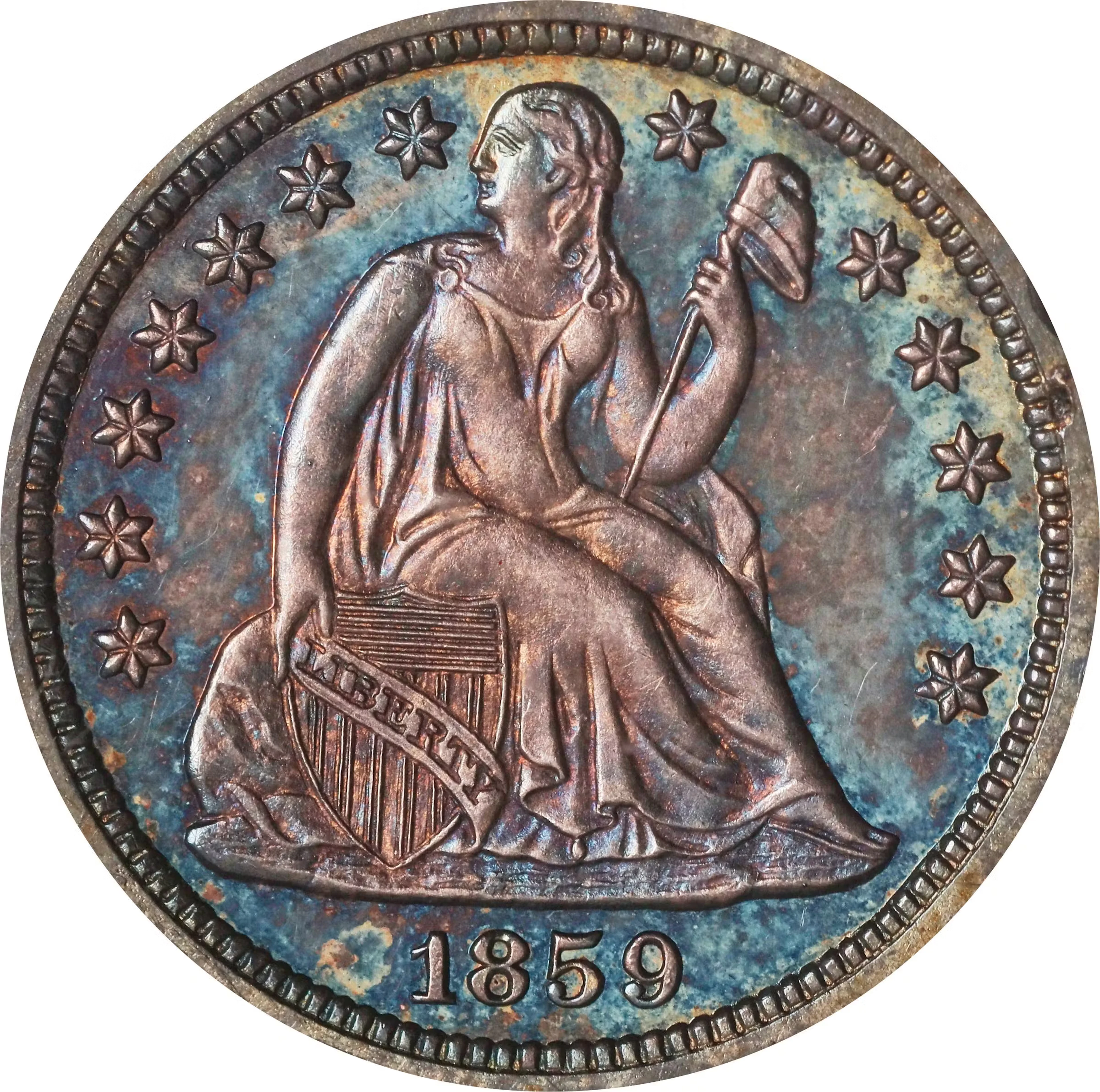 1859 Liberty Seated Dime. Transitional. Judd-233, Pollock-280. Rarity-6+.