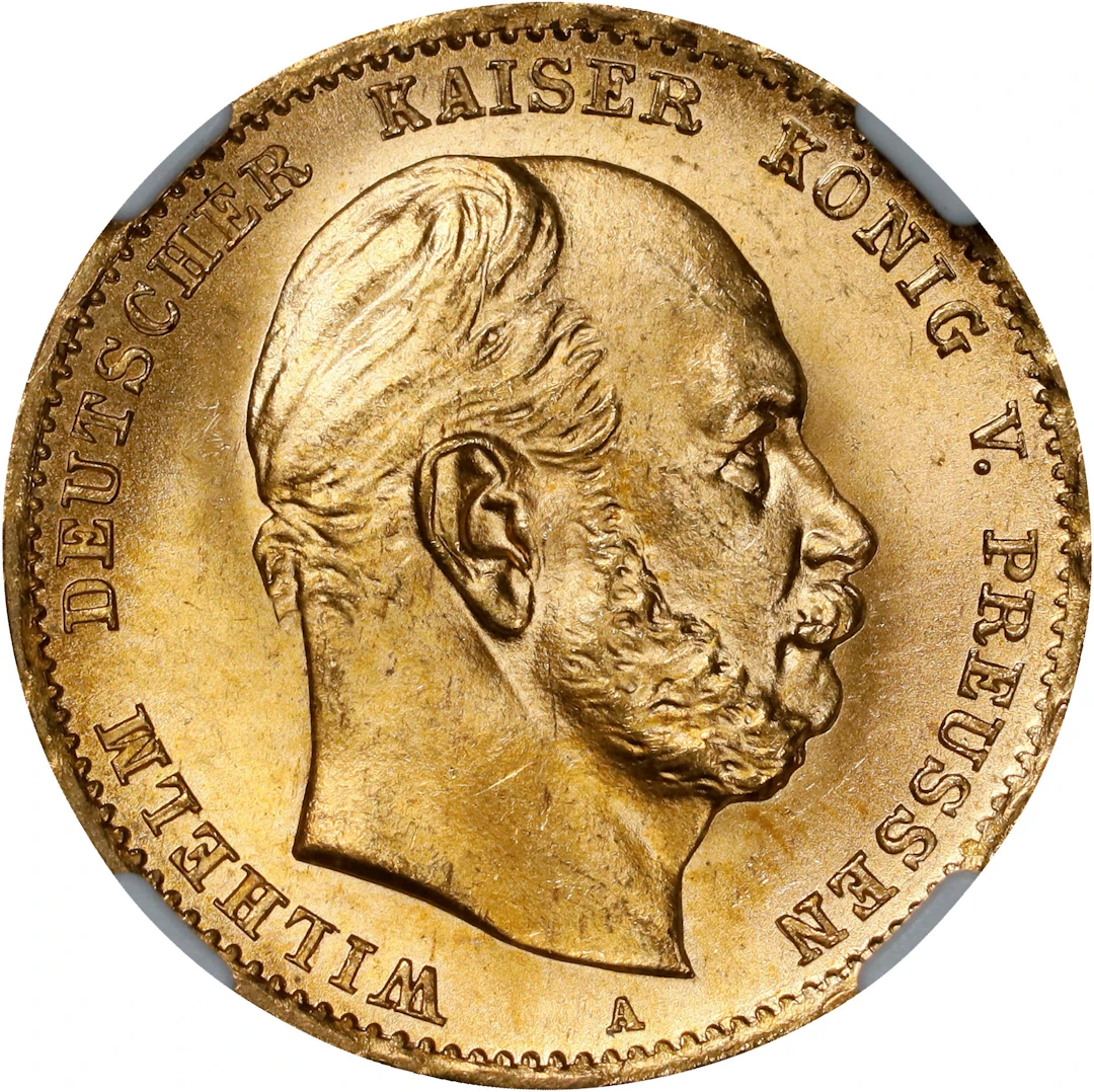 GERMANY. Prussia. 10 Mark, 1872-A. Berlin Mint. Wilhelm I. NGC MS-67.