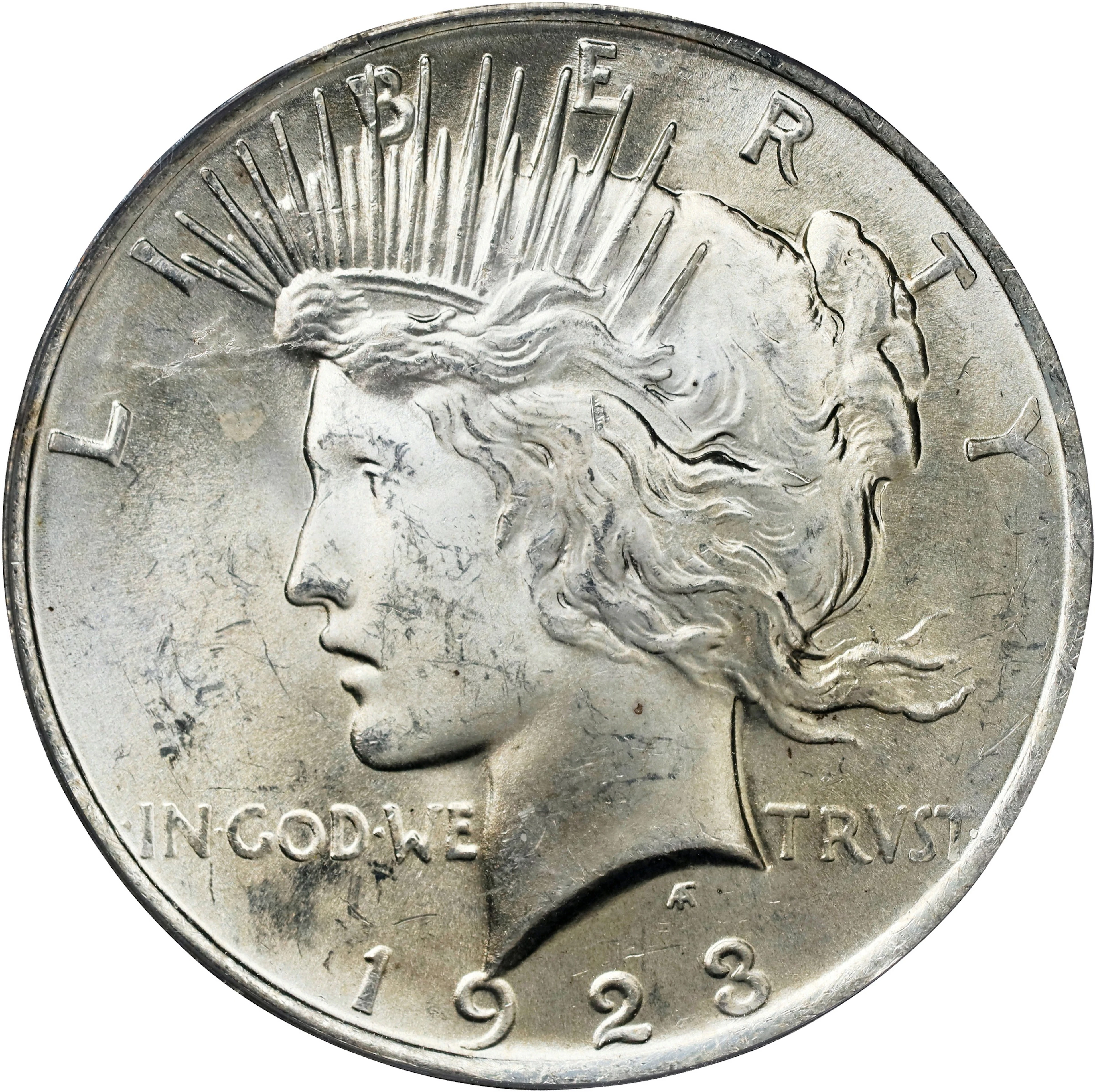 1923 Peace Silver Dollar. MS-63 (PCGS). OGH Generation 2.1.