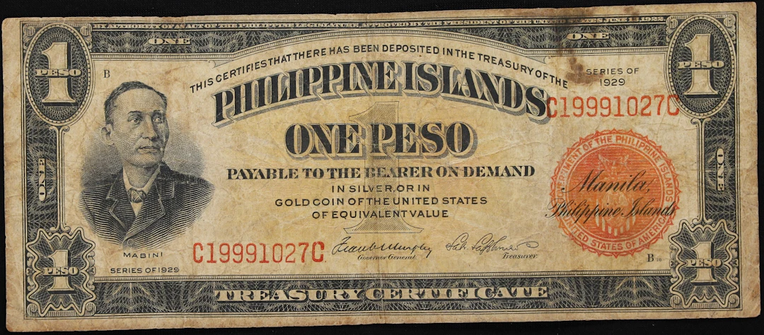 PHILIPPINES. Treasury of the Philippine Islands. 1 Peso, 1929. P-73c. Fine.