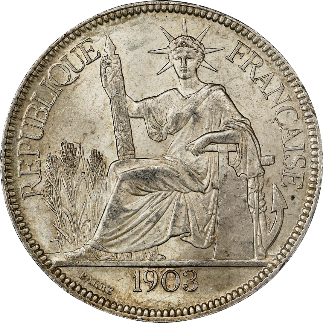 FRENCH INDO-CHINA. Piastre, 1903-A. Paris Mint. PCGS MS-63.