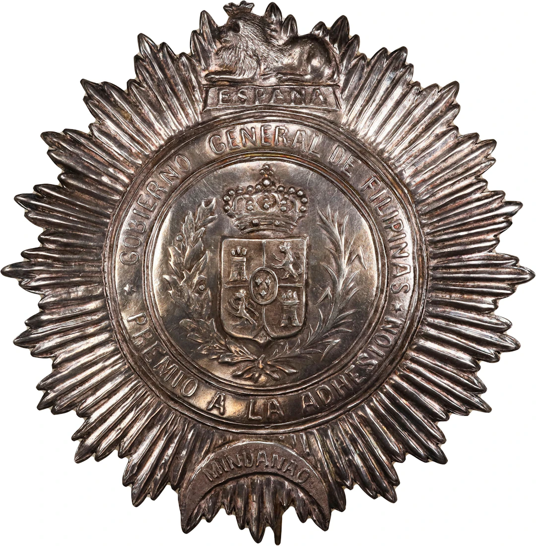 PHILIPPINES. Mindanao. Adherence Award Silver Medal, ND (ca. 1890).