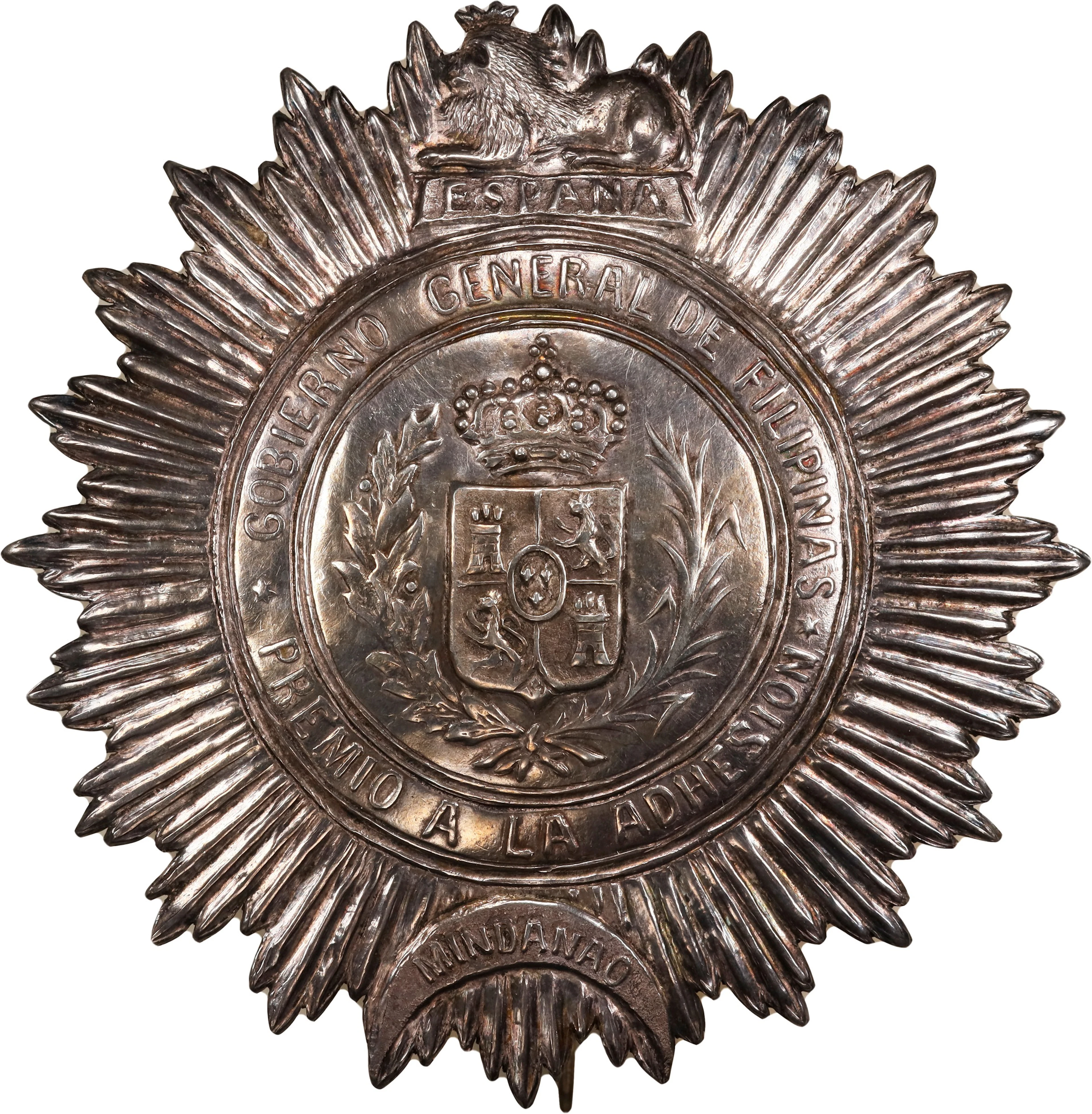PHILIPPINES. Mindanao. Adherence Award Silver Medal, ND (ca. 1890).
