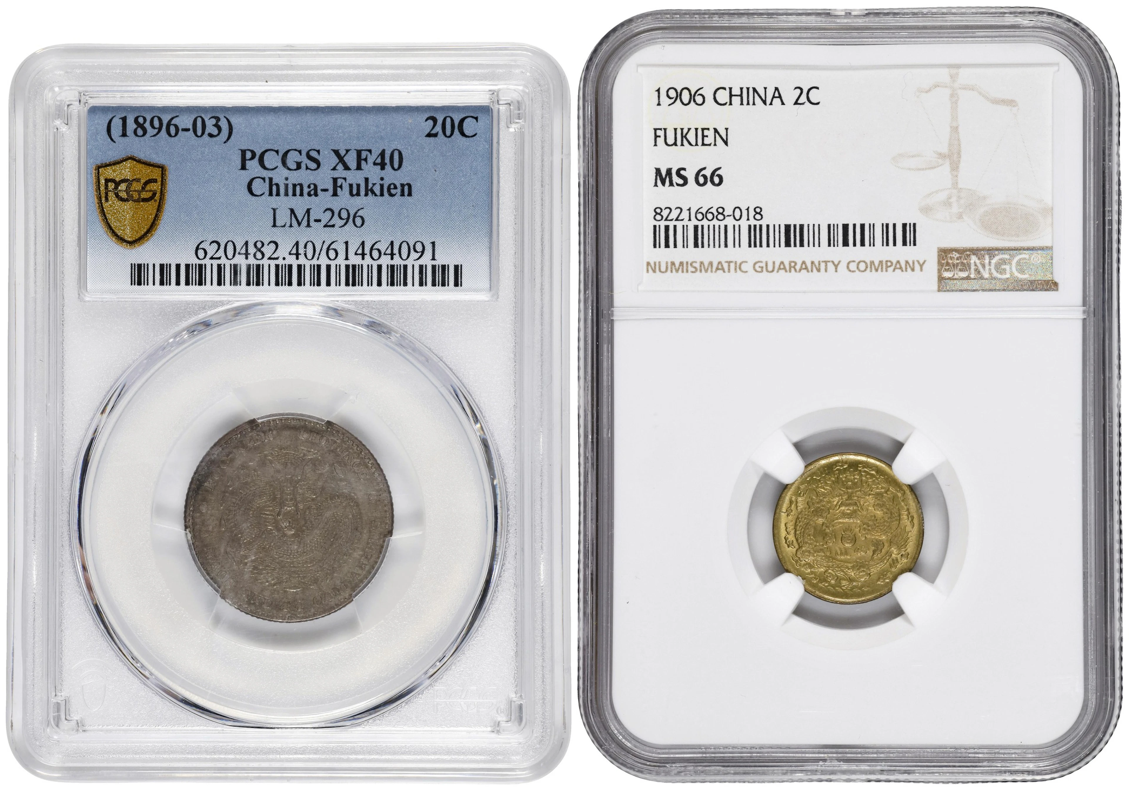 (t) CHINA. Fukien. Duo of Mixed Denominations (2 Pieces), 1896-1906.