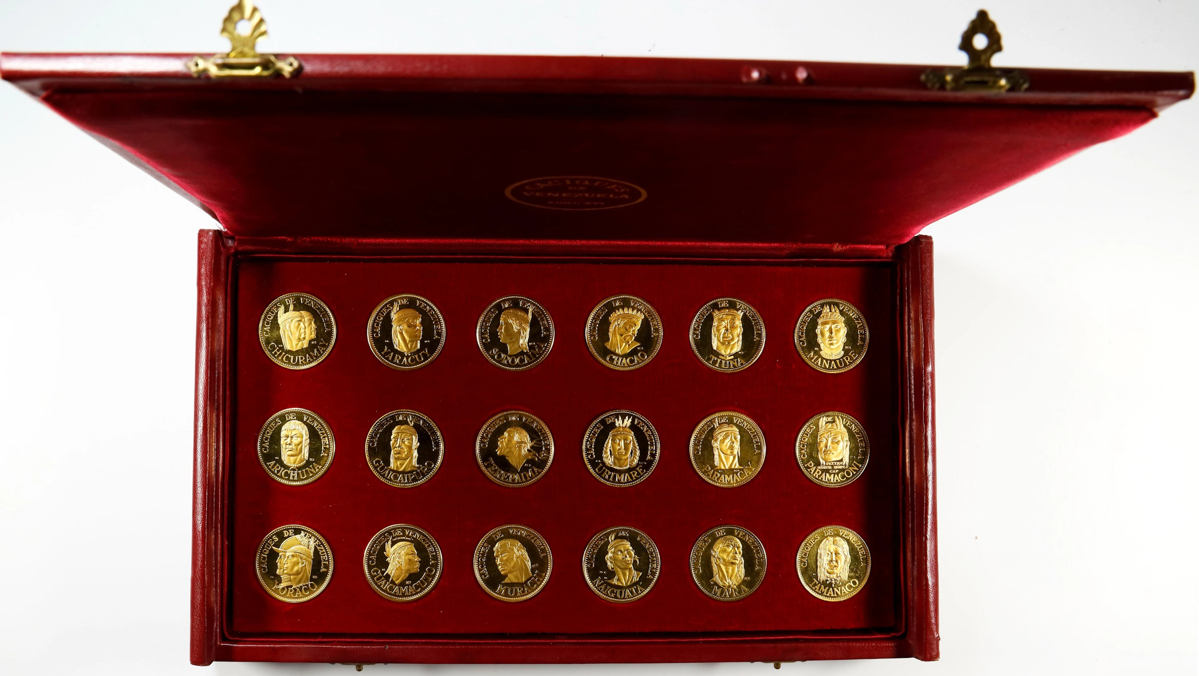 (7.813 oz, 243.004 g AGW). Venezuela. Indian Chiefs of Venezuela Eighteen-Piece