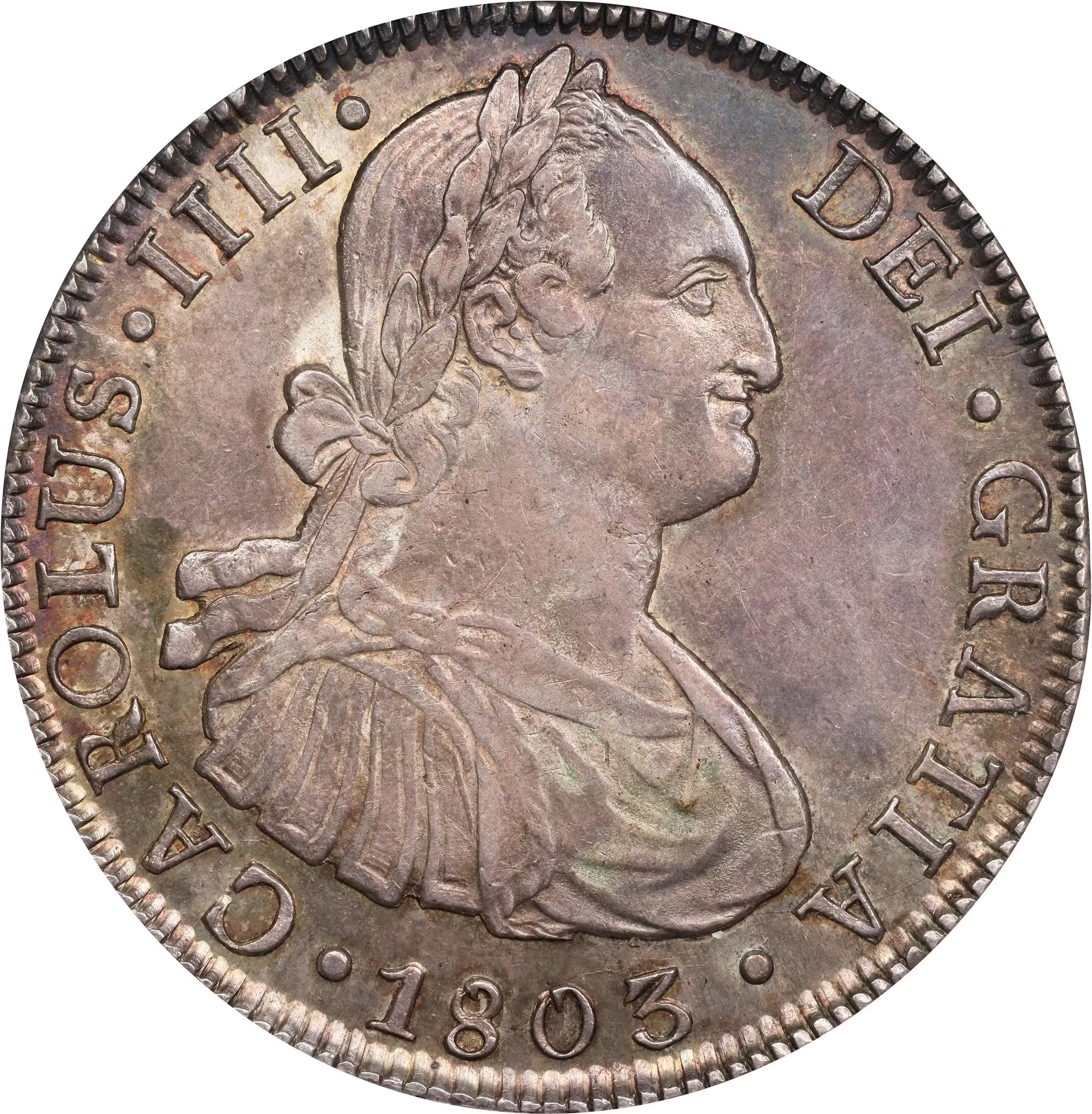 CHILE. 8 Reales, 1803-So FJ. Santiago Mint. Charles IV. PCGS AU-58.