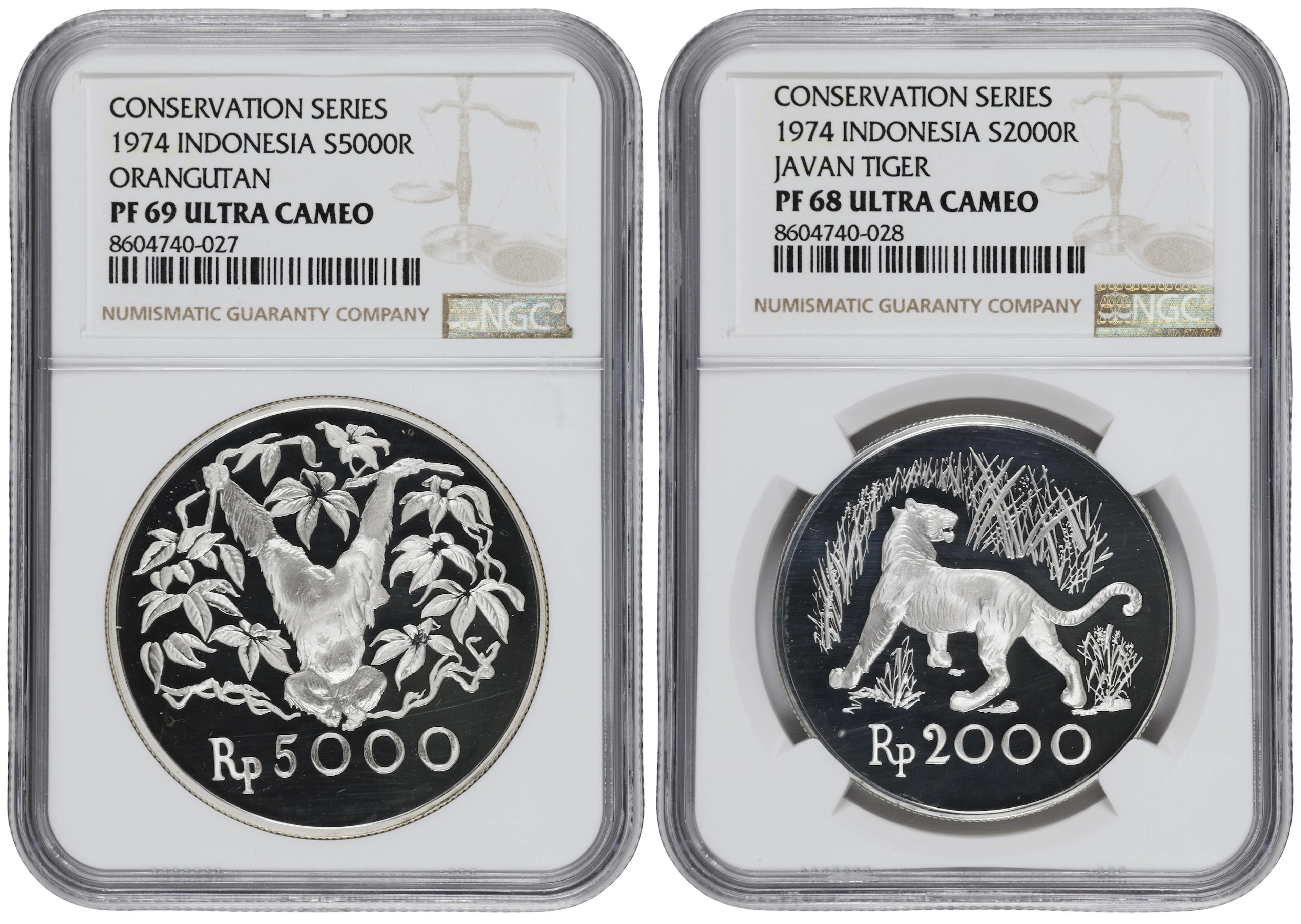INDONESIA. Duo of Silver Commemoratives (2 Pieces), 1974. Llantrisant