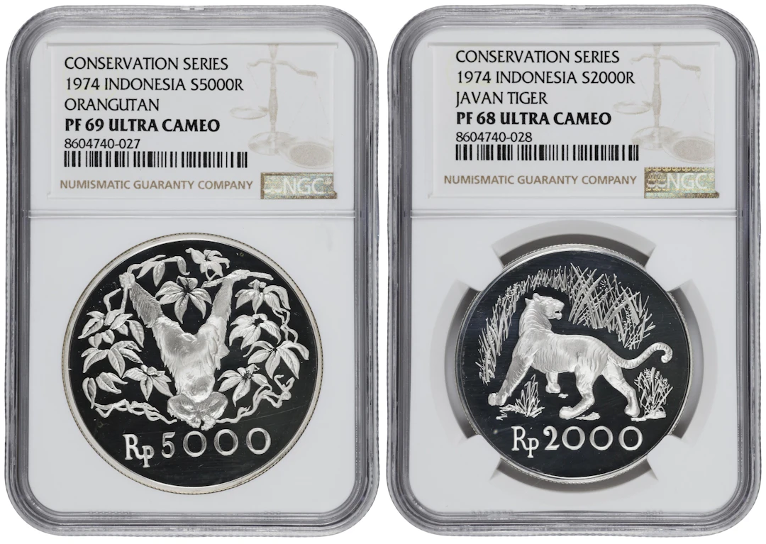 INDONESIA. Duo of Silver Commemoratives (2 Pieces), 1974. Llantrisant