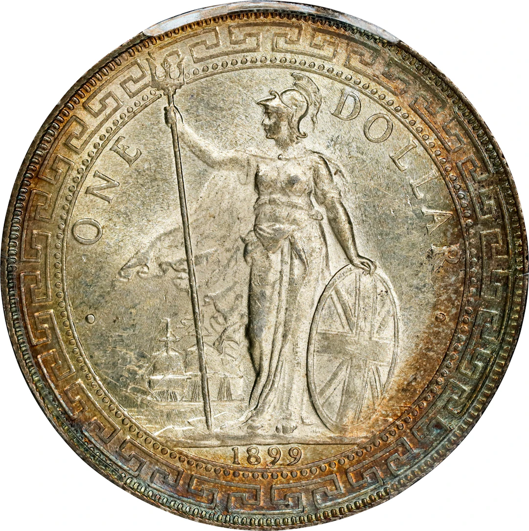 GREAT BRITAIN. Trade Dollar, 1899-B. Bombay Mint. Victoria. PCGS MS-61.