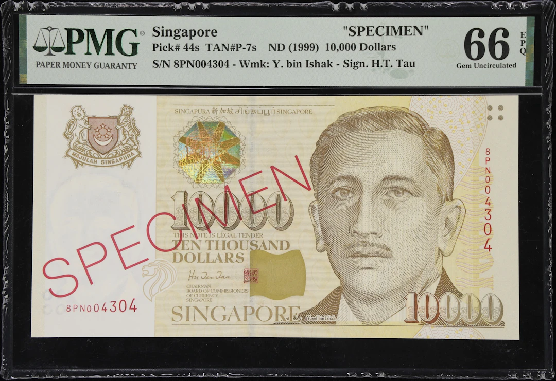 SINGAPORE. Board of Commissioners of Currency. 10,000 Dollars, ND