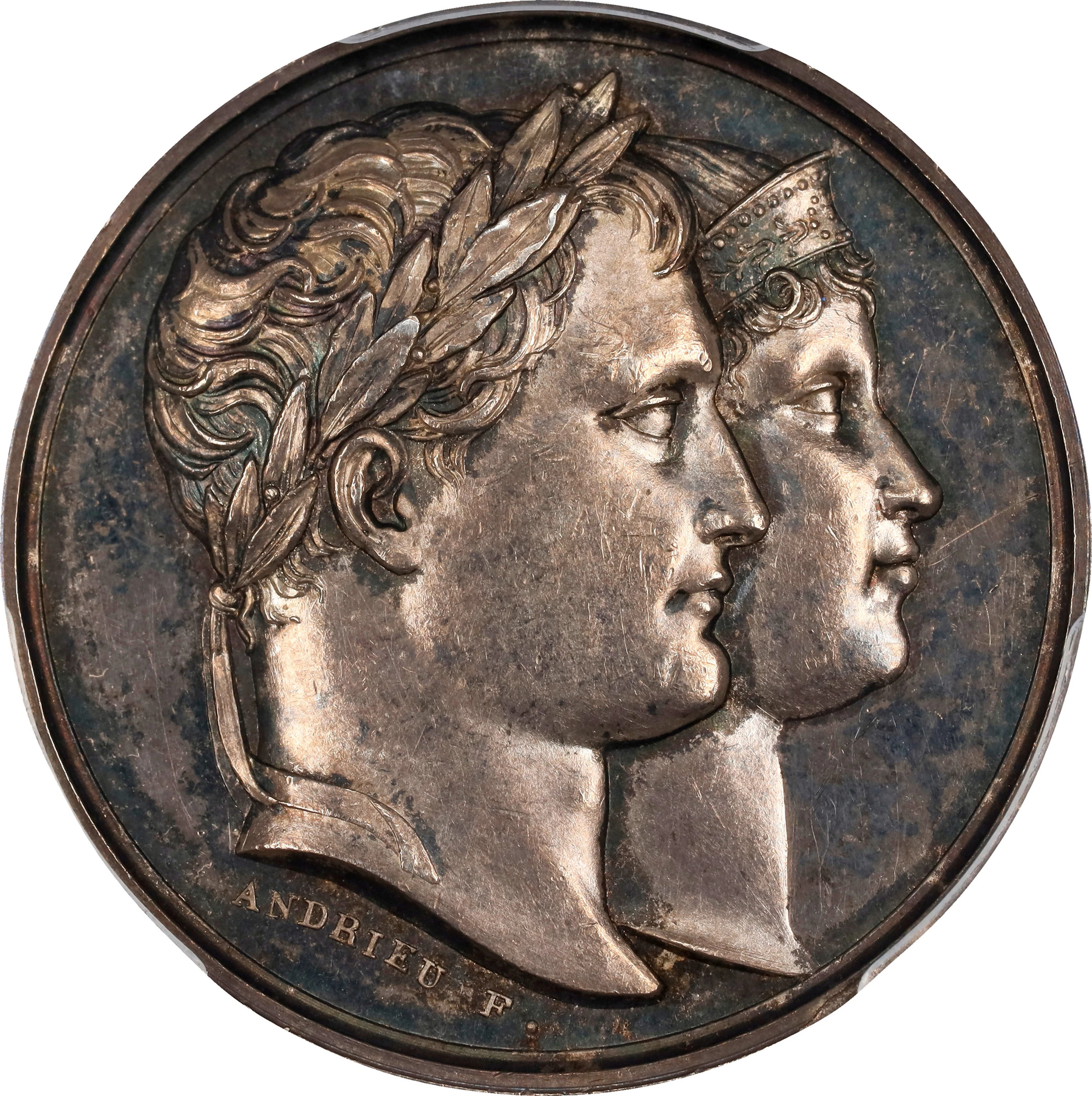 FRANCE. Birth of Napoleon II Silver Medal, 1811. Napoleon I. PCGS AU-58.
