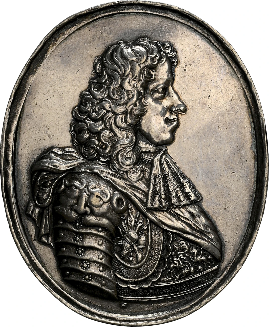 DENMARK. Silver Portrait Medal, ND (1671). Copenhagen. Christian V. NGC AU-55.