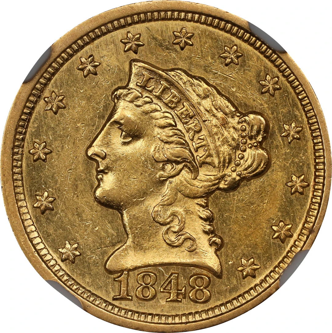 1848 Liberty Head Quarter Eagle. CAL. MS-61 (PCGS).