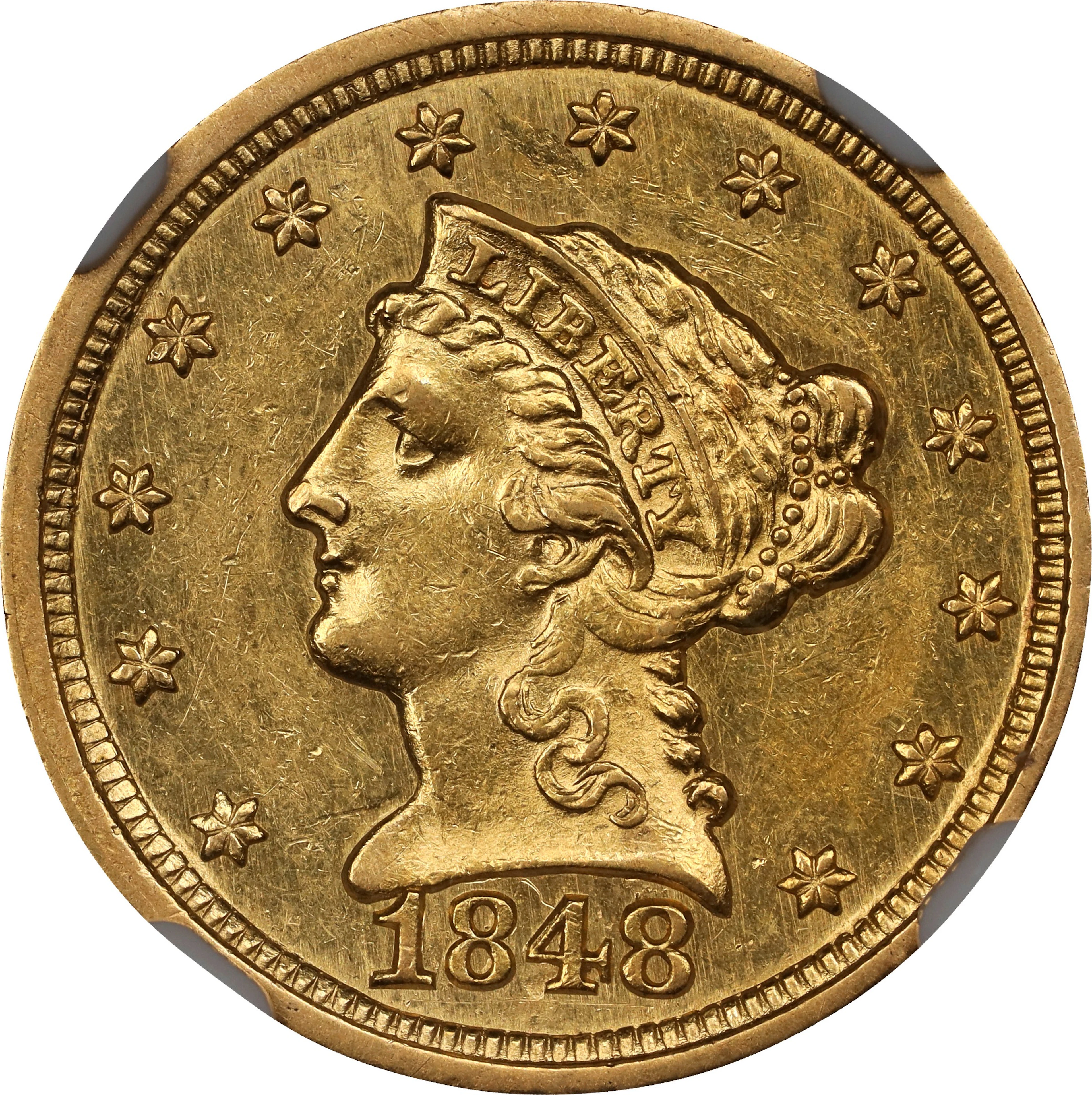 1848 Liberty Head Quarter Eagle. CAL. MS-61 (PCGS).