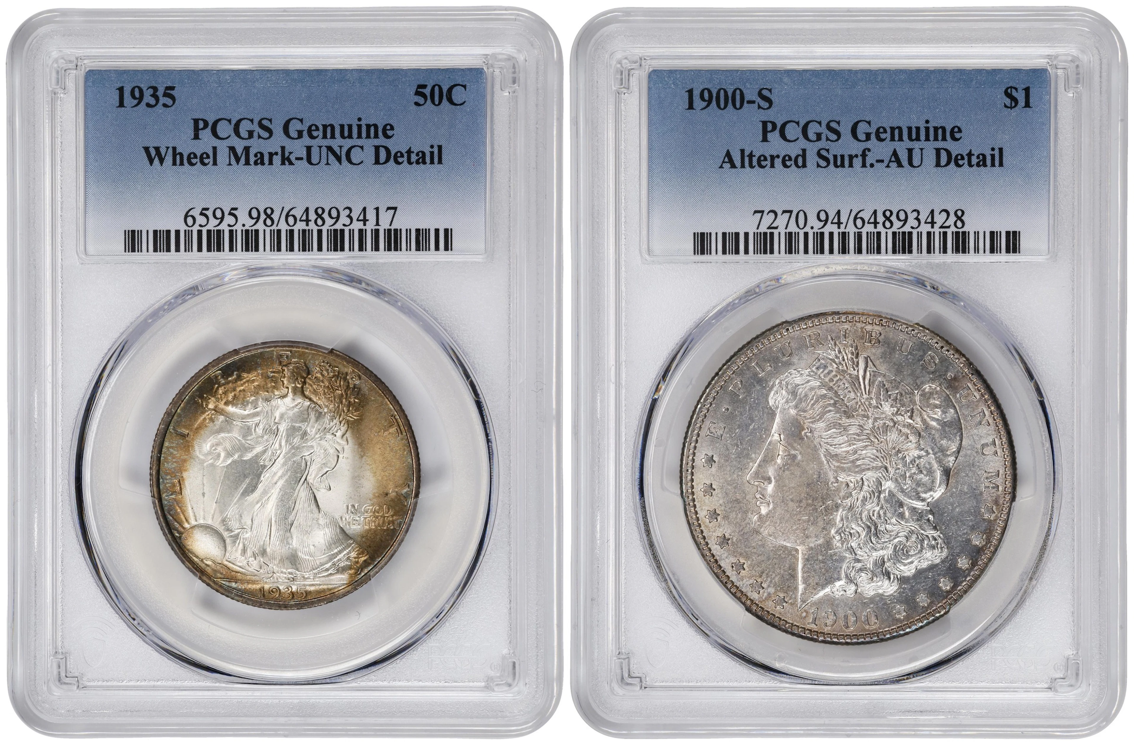 Lot of (2) Mixed Type Silver U.S. Coins. (PCGS).