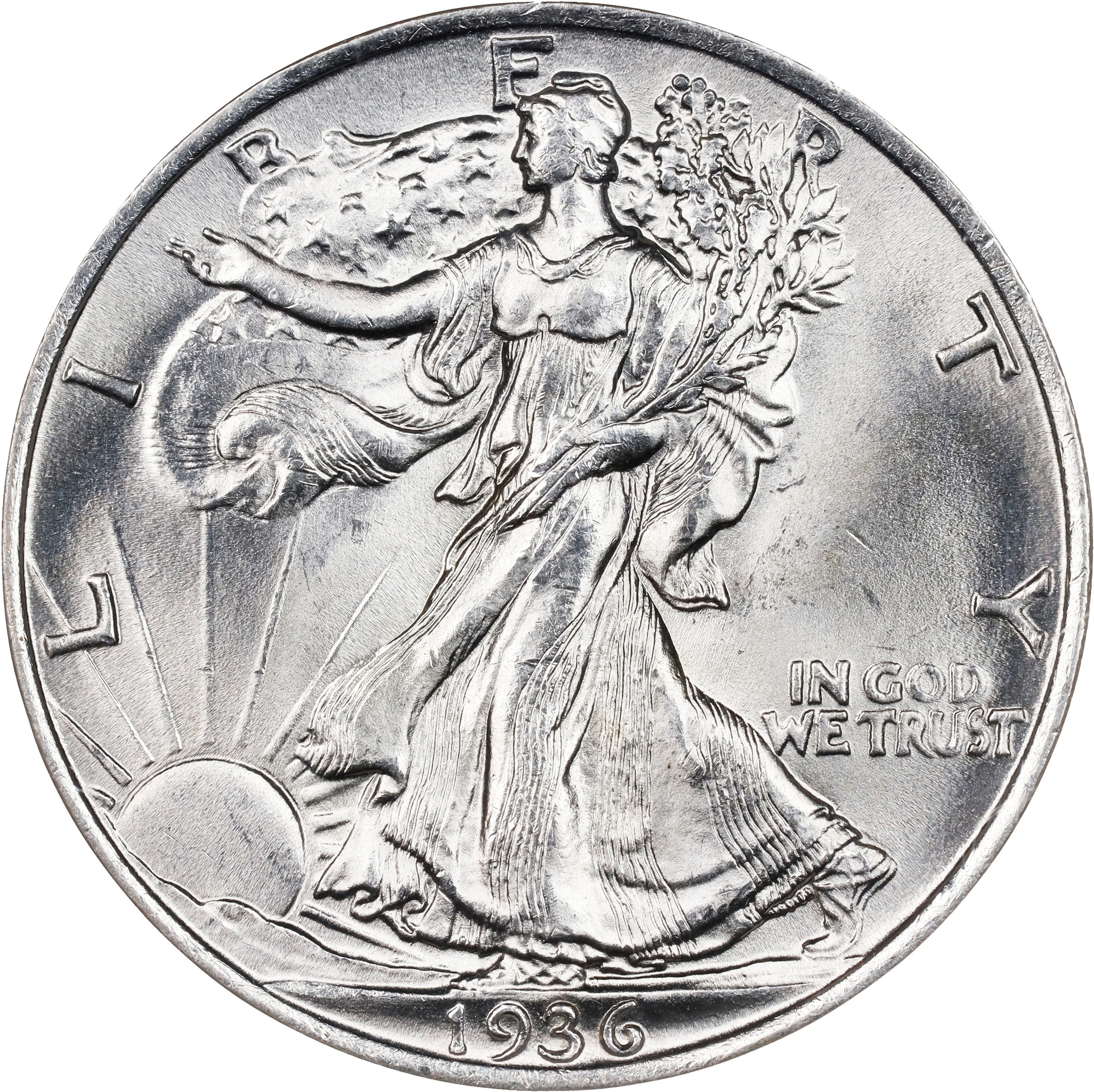 1936 Walking Liberty Half Dollar. MS-66 (NGC).