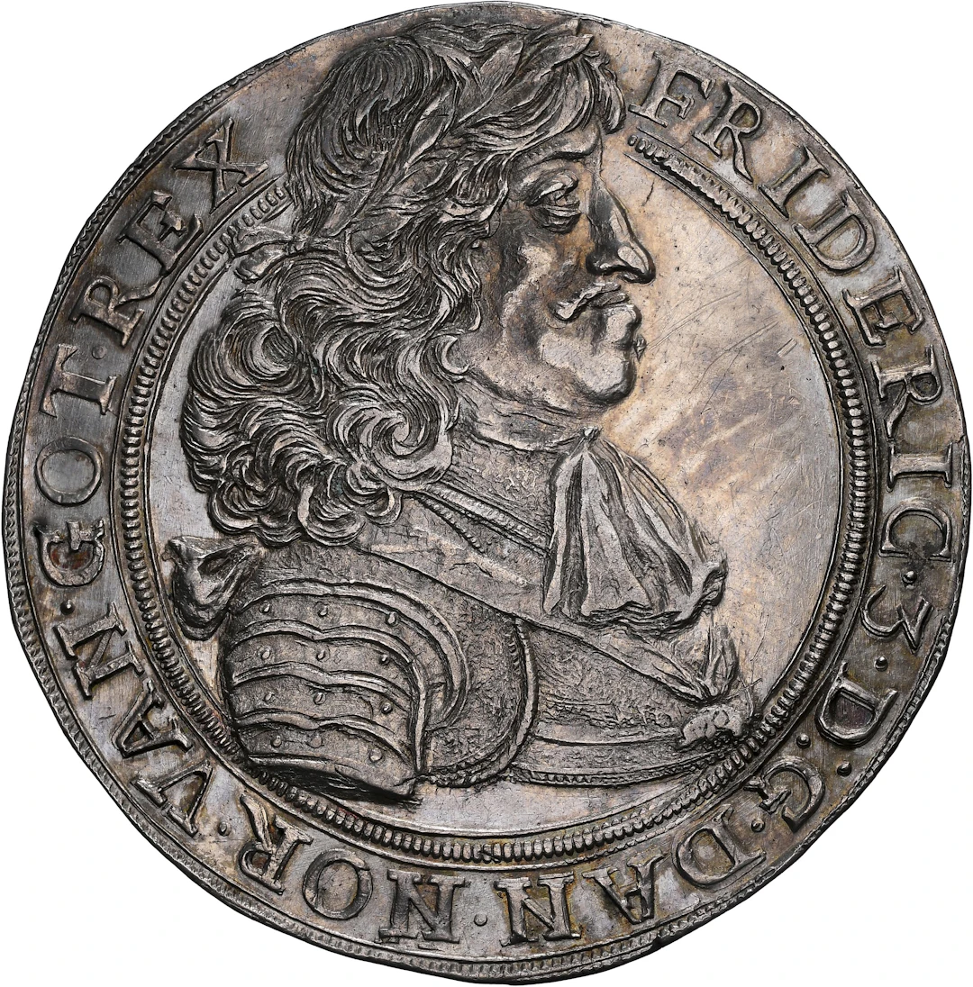 DENMARK. Speciedaler, 1665. Copenhagen Mint. Frederik III. NGC AU