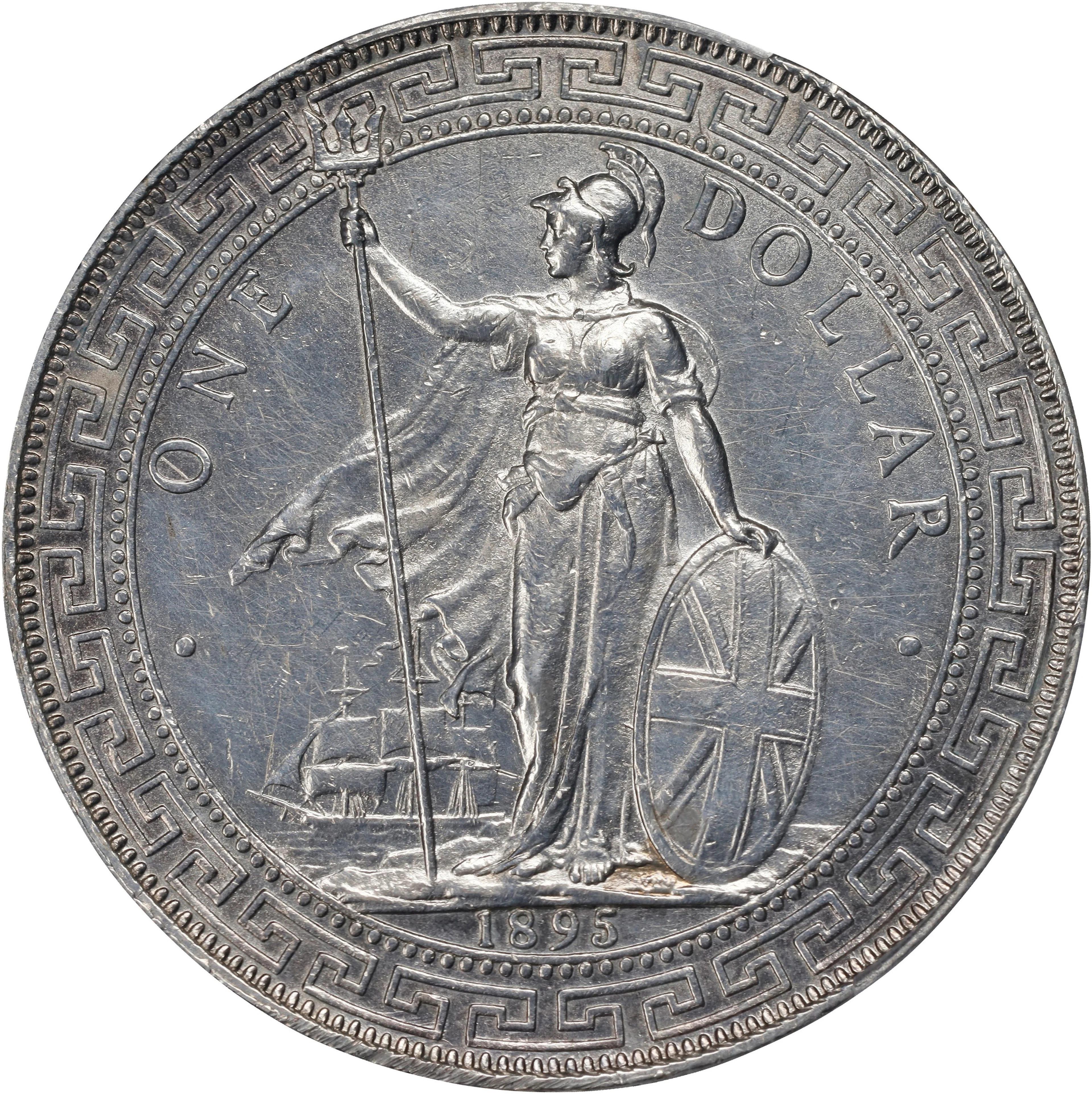 GREAT BRITAIN. Trade Dollar, 1895-(B). Bombay Mint. Victoria. PCGS