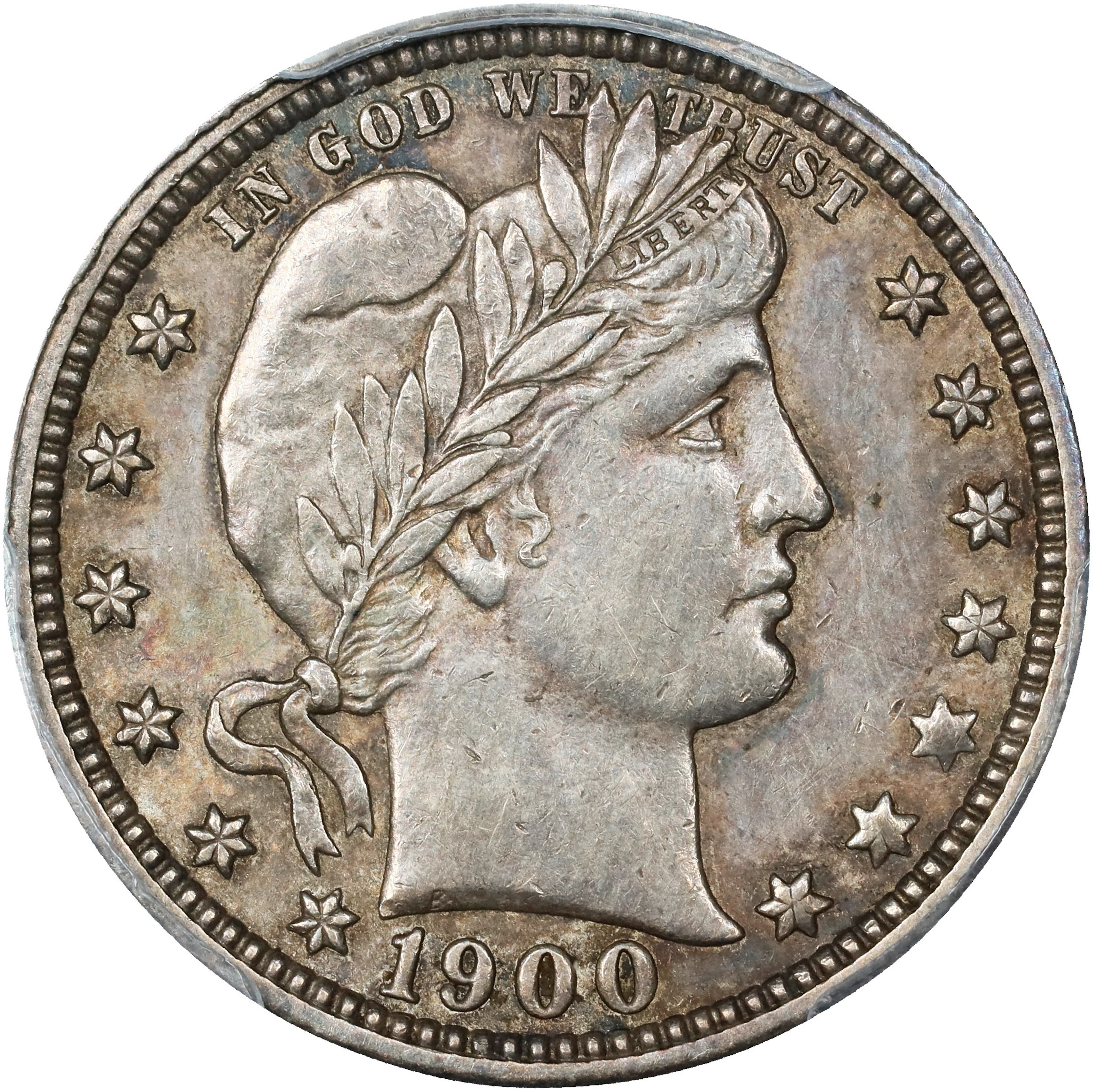 1900-O Barber Quarter. AU-53 (PCGS).