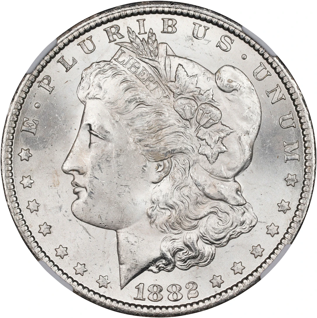 1882-CC Morgan Silver Dollar. MS-63 (NGC).