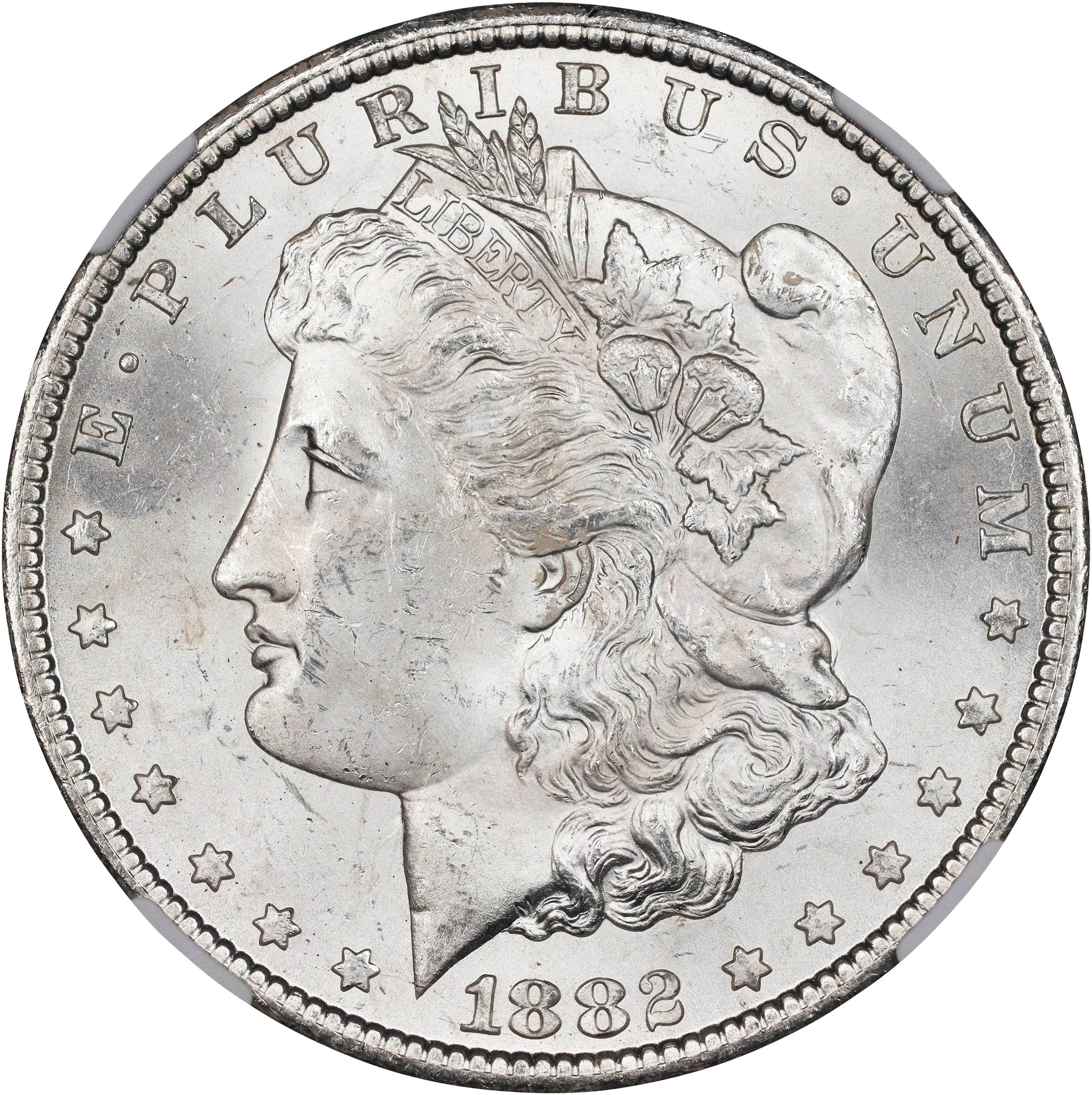 1882-CC Morgan Silver Dollar. MS-63 (NGC).