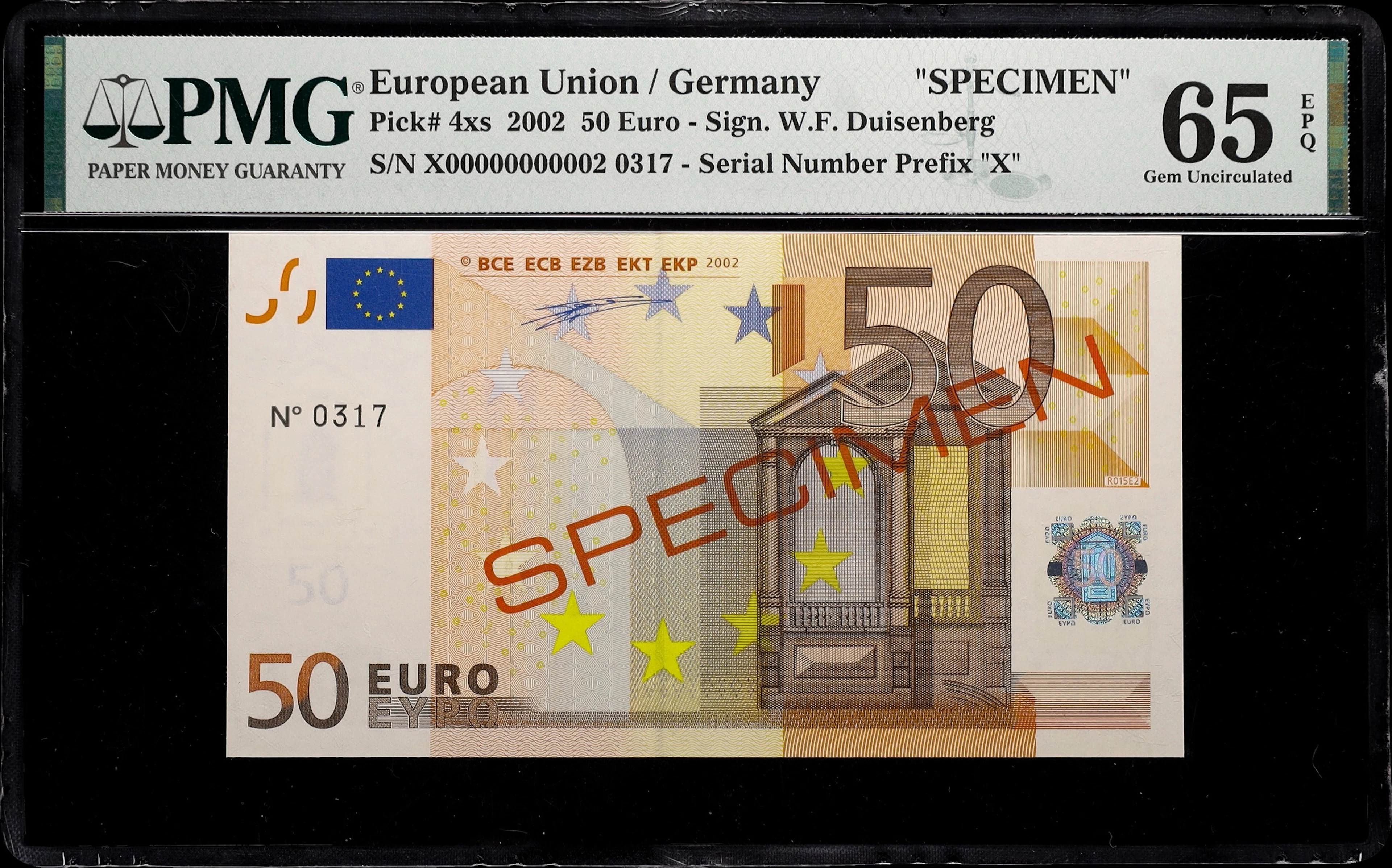 EUROPEAN UNION / GERMANY. European Union. 50 Euro, 2002. P-4xs. Specimen.