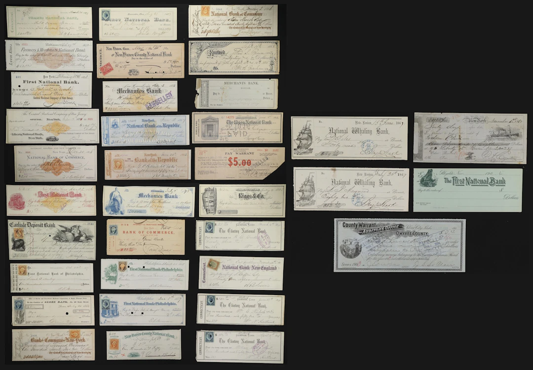 Lot of (35) Mixed Checks & Drafts. Mixed Denominations.