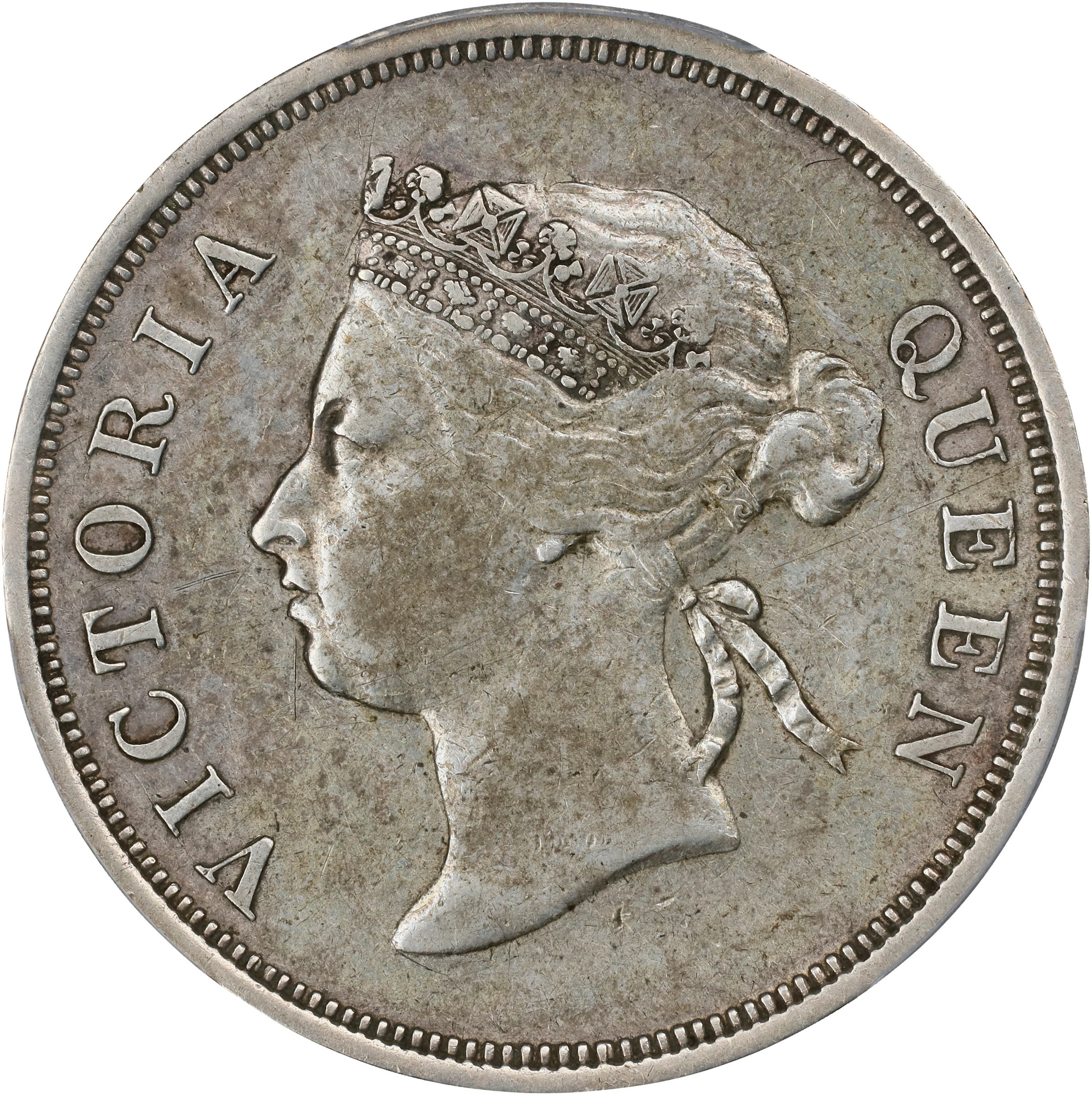 STRAITS SETTLEMENTS. 50 Cents, 1888. London Mint. Victoria. PCGS EF-45.