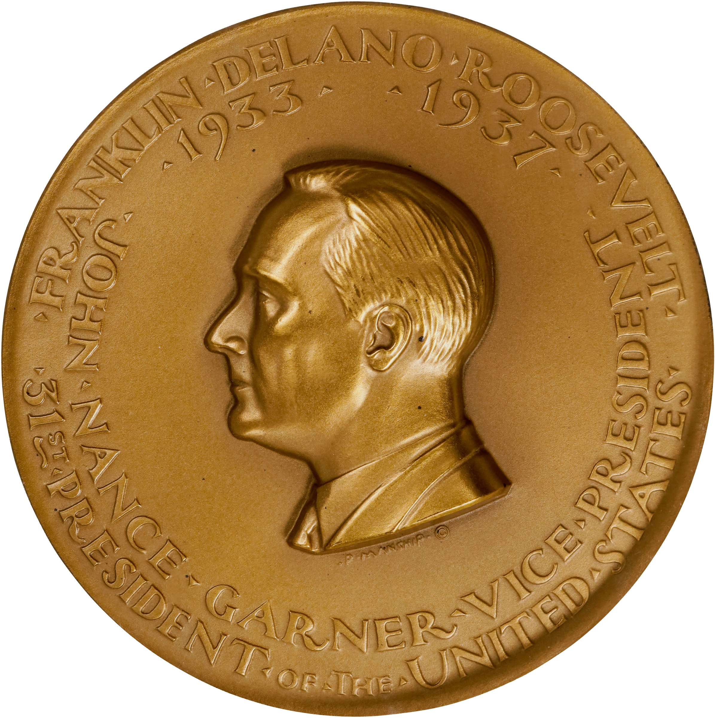 1933 Franklin Delano Roosevelt Official First Inaugural Medal. U.S.