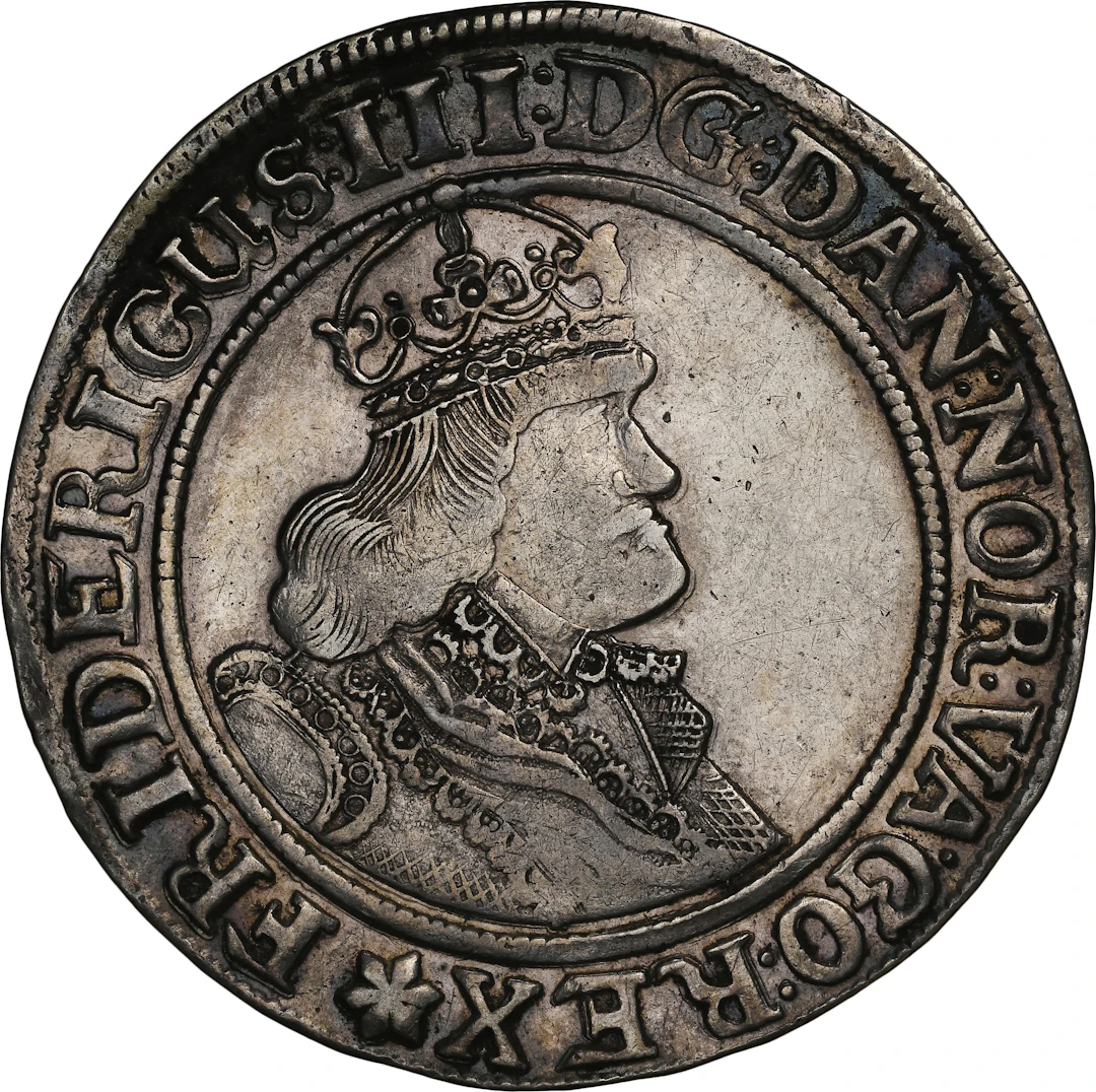 NORWAY. Speciedaler, 1649. Christiania Mint. Frederik III. NGC EF-45.
