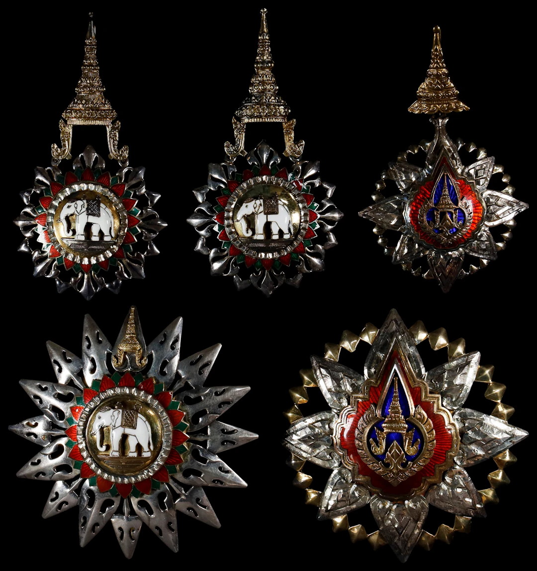 THAILAND. Quintet of Decorations (5 Pieces), ND (ca. mid 20th Century).