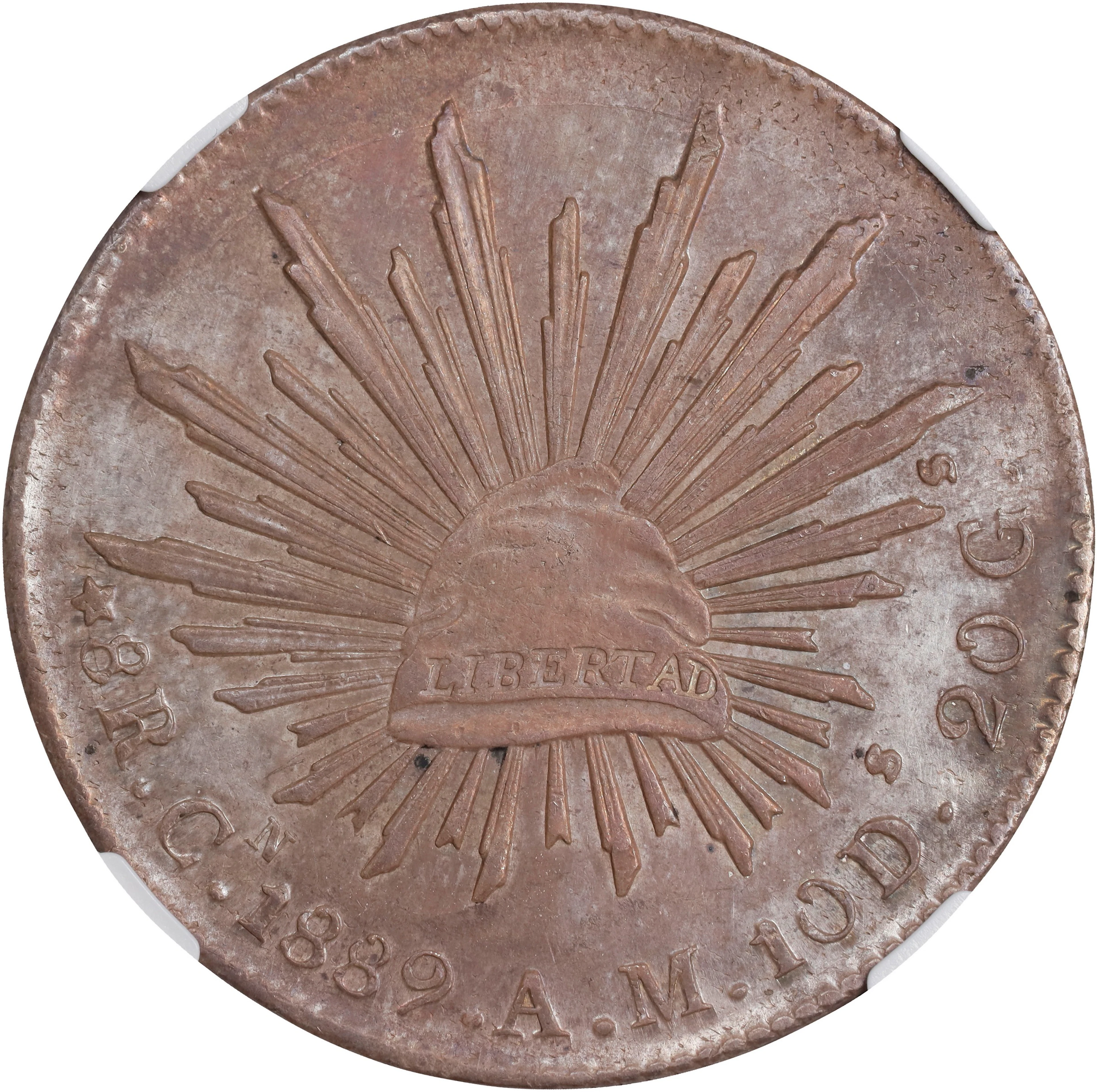 MEXICO. 8 Reales, 1889-Cn AM. Culiacan Mint. NGC Unc Details--Cleaned.