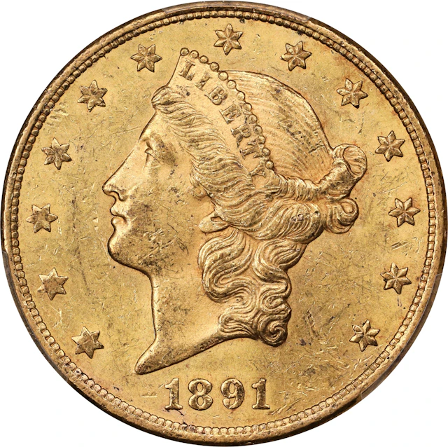 1891-CC Liberty Head Double Eagle. MS-60 (PCGS).